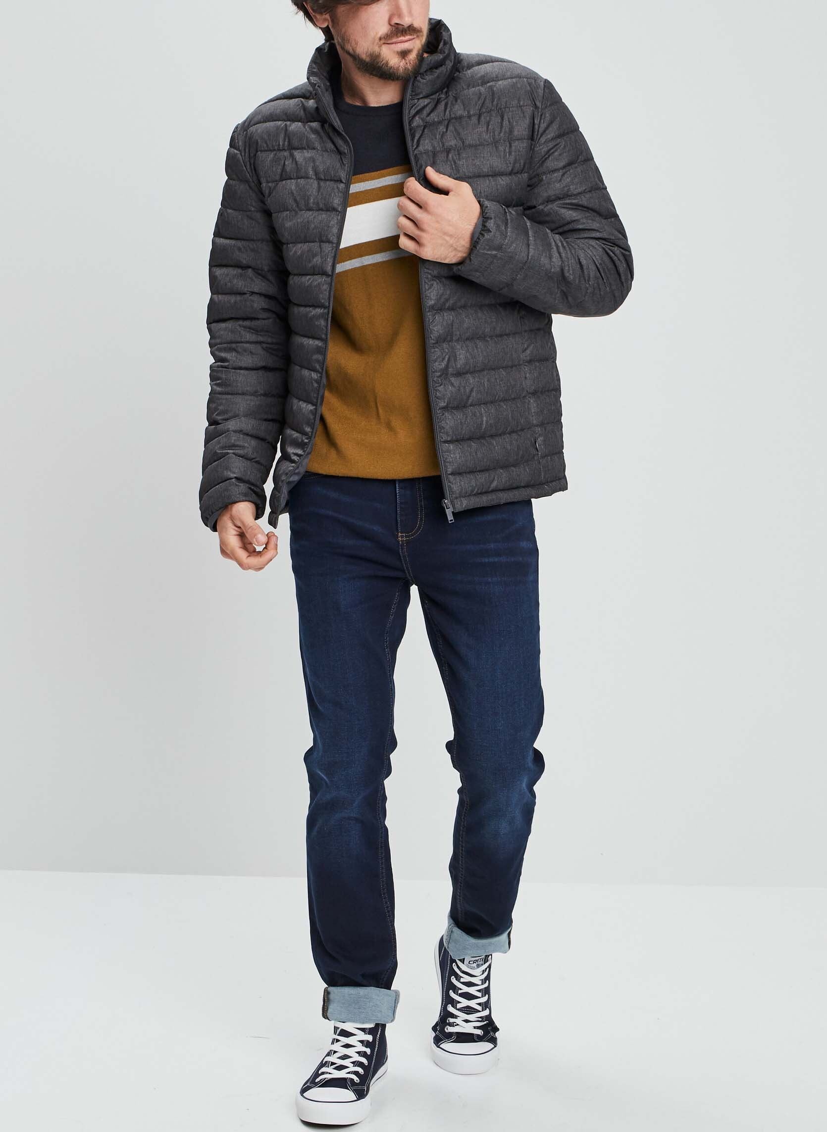 Doudounes Cre1Cocoon_Col homme gris CREEKS Doudounes Cre1Cocoon_Col homme gris Gris Fonce