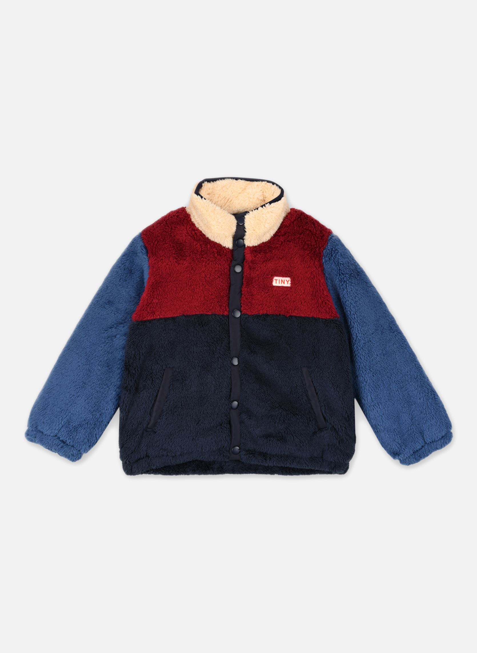 Blousons Color Block Polar Sherpa Jumper bleu Tinycottons Blousons Color Block Polar Sherpa Jumper bleu NAVY/DEEP RED