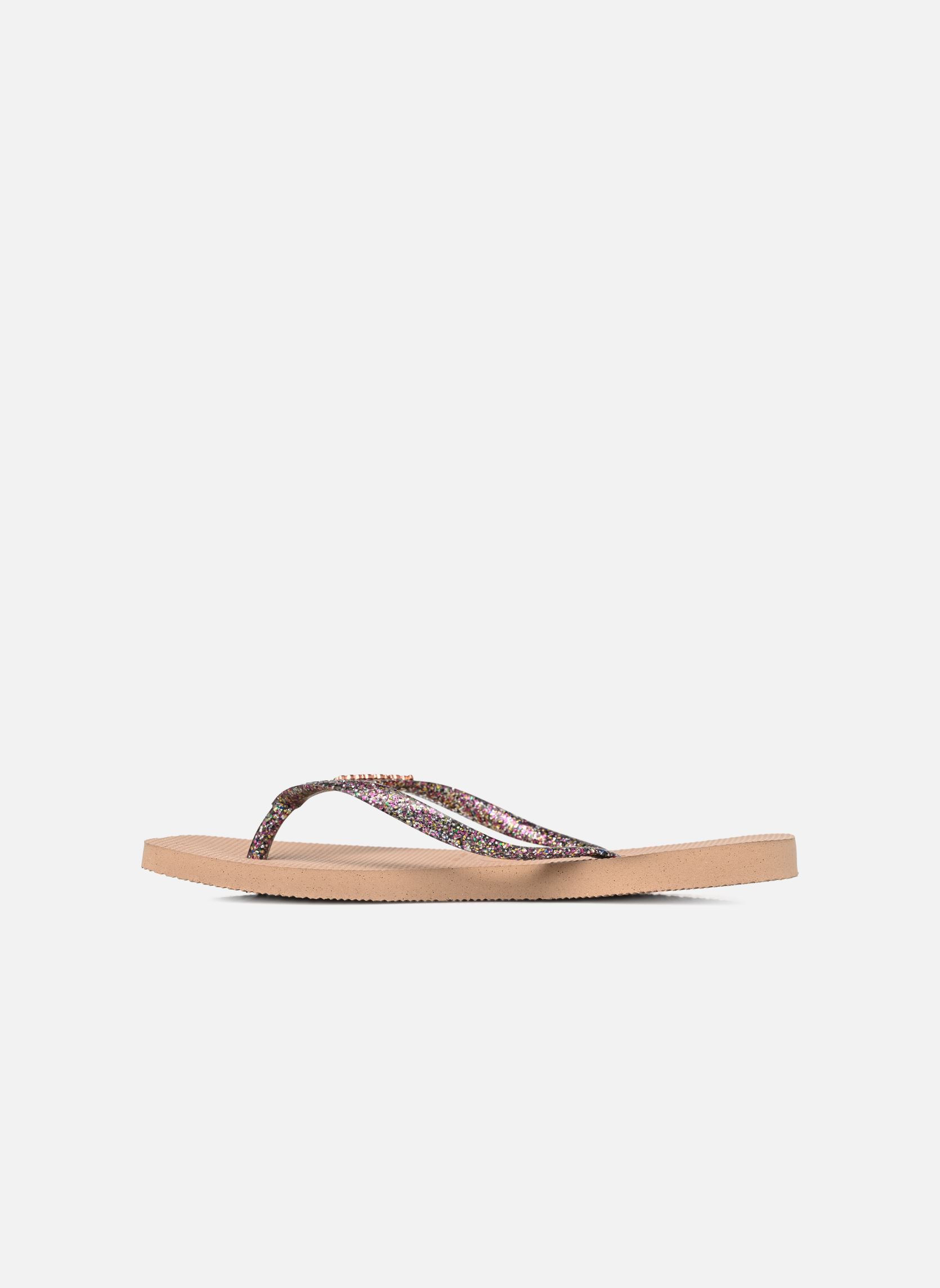 Havaianas Tongs Slim Square Logo Metallic Femme Rose Sarenza Belgique
