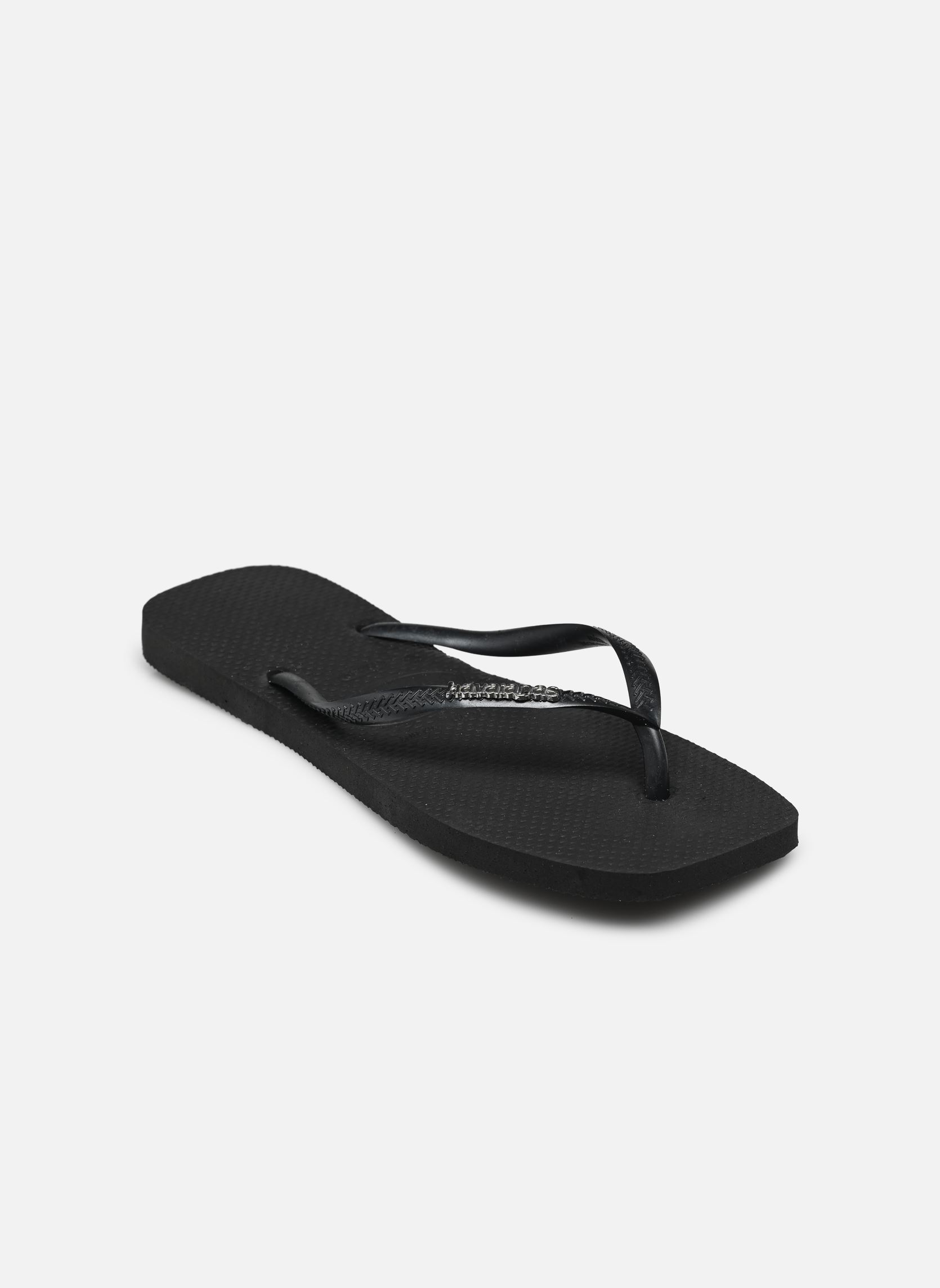 Flip-Flops Slim Square Logo Metallic damen schwarz Havaianas Flip-Flops Slim Square Logo Metallic damen schwarz BLACK SILVER
