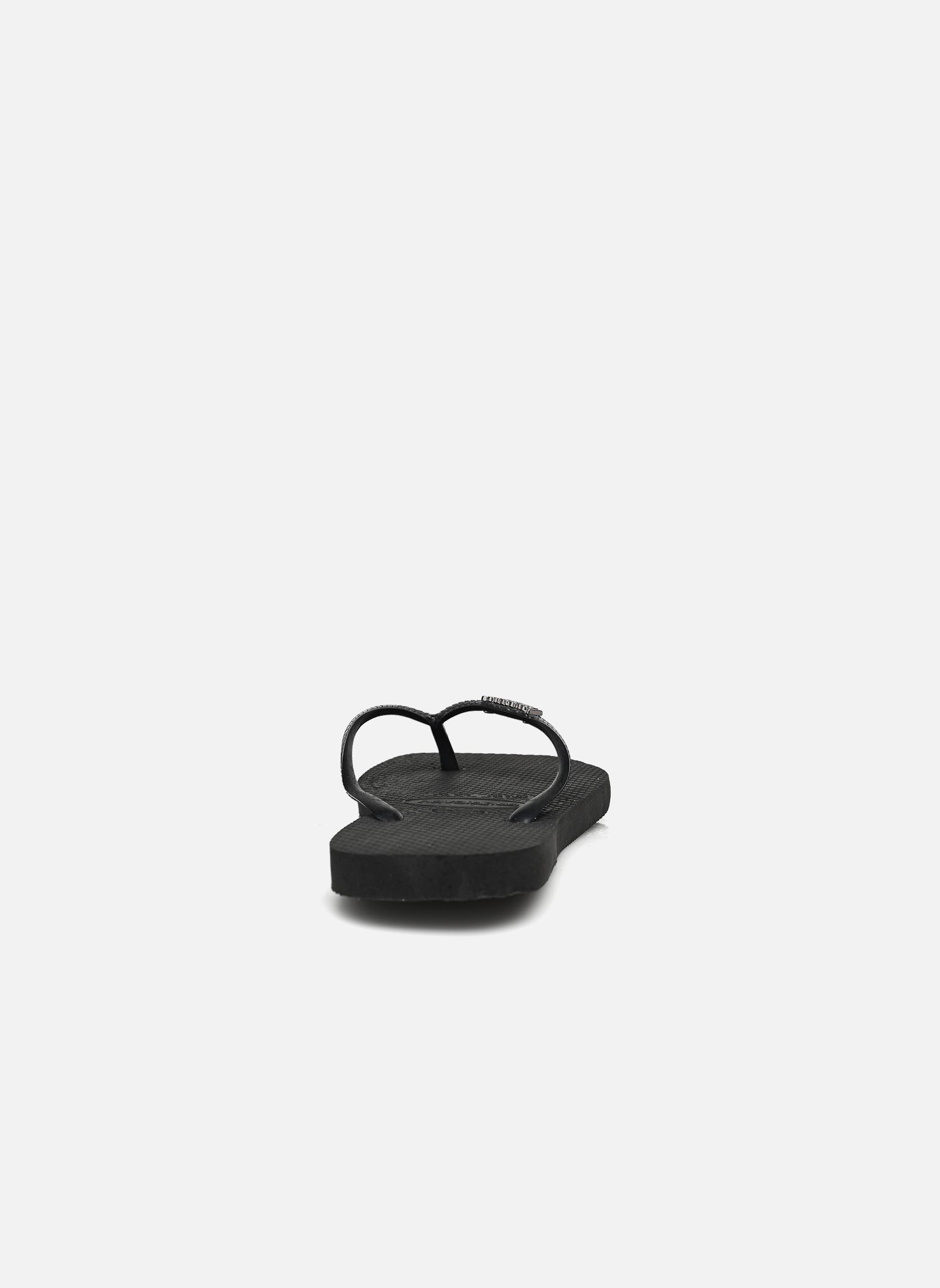 Flip-Flops Slim Square Logo Metallic damen schwarz Havaianas Flip-Flops Slim Square Logo Metallic damen schwarz BLACK SILVER