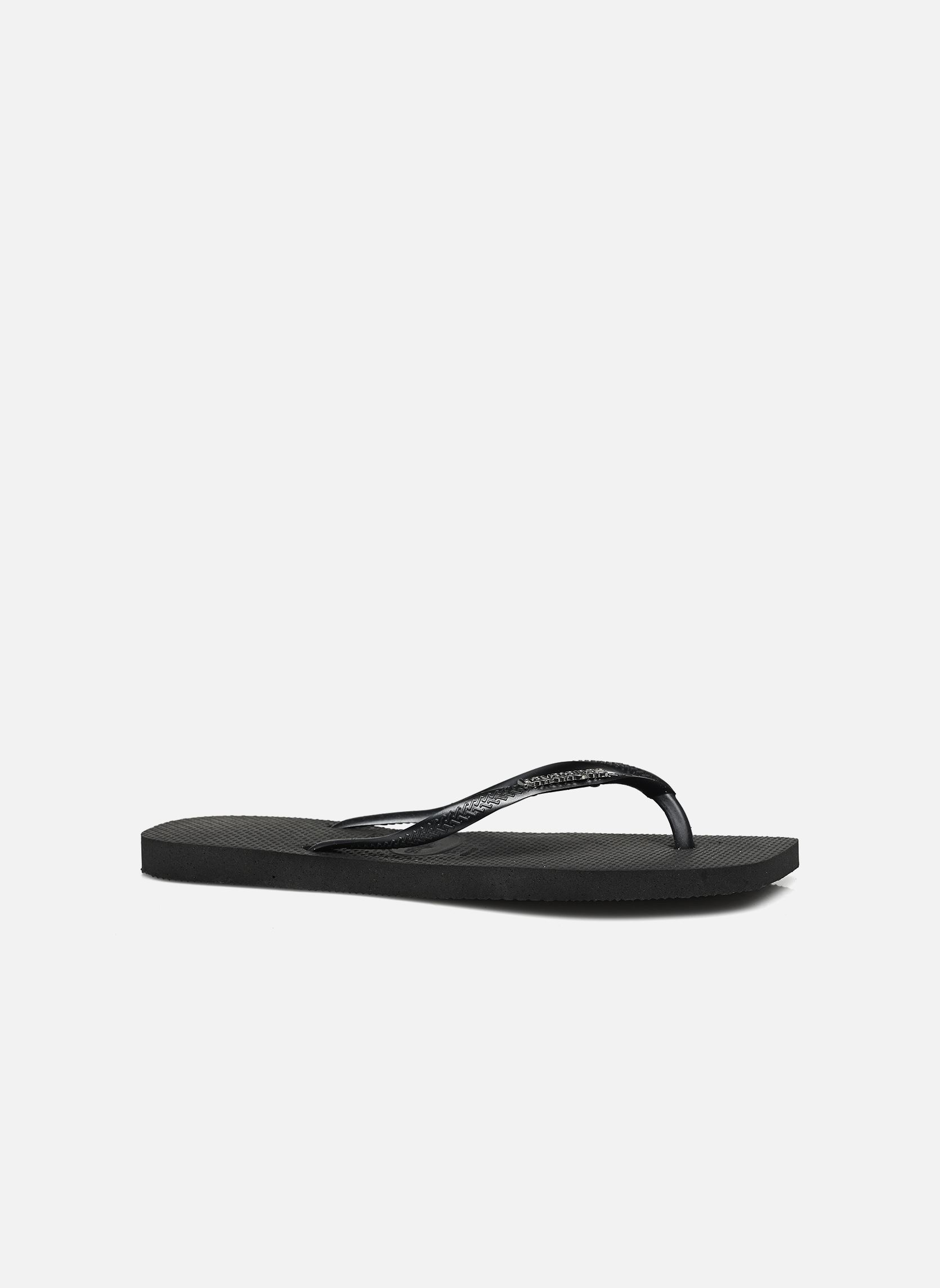 Flip-Flops Slim Square Logo Metallic damen schwarz Havaianas Flip-Flops Slim Square Logo Metallic damen schwarz BLACK SILVER