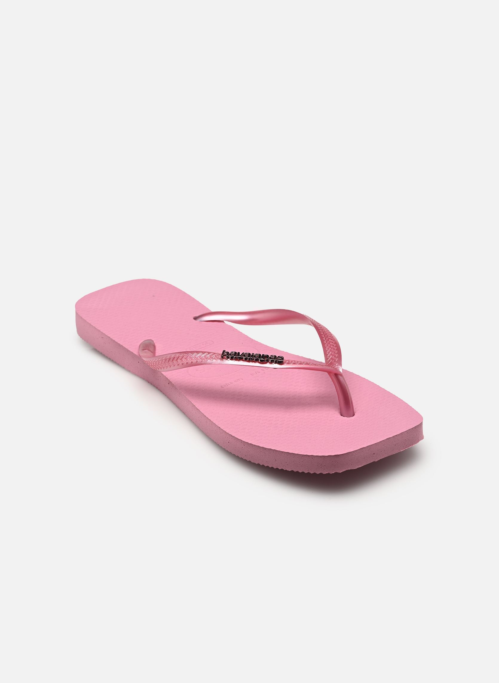 Flip-Flops Slim Square Logo Metallic damen rosa Havaianas Flip-Flops Slim Square Logo Metallic damen rosa ROSE CHIFFOM