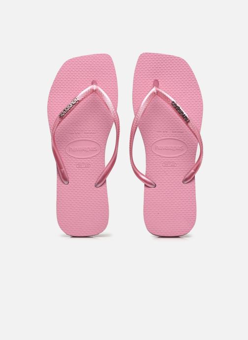 Havaianas Tongs Slim Square Logo Metallic femme rose