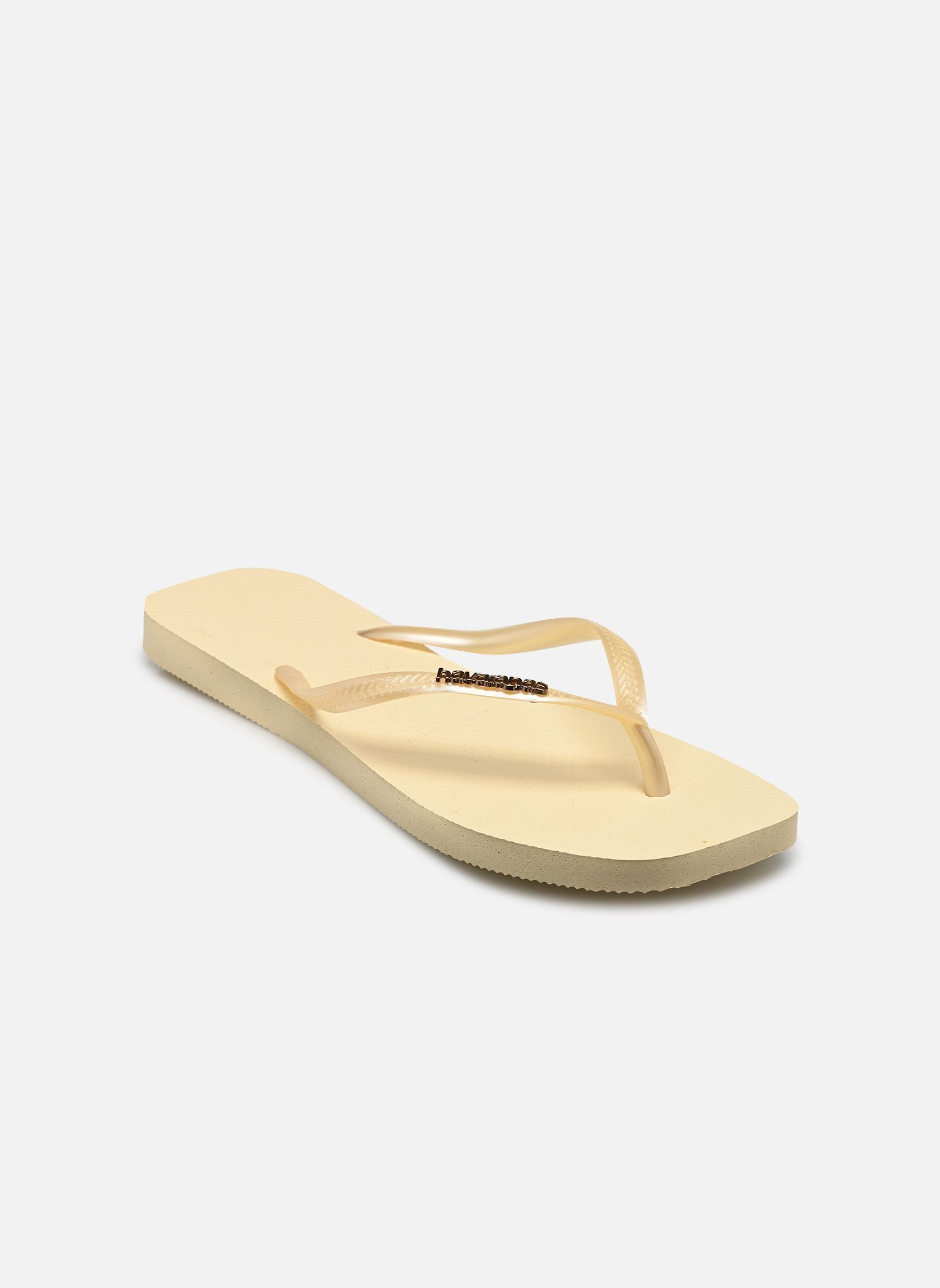 Flip-Flops Slim Square Logo Metallic damen beige Havaianas Flip-Flops Slim Square Logo Metallic damen beige BUTTERCREAM