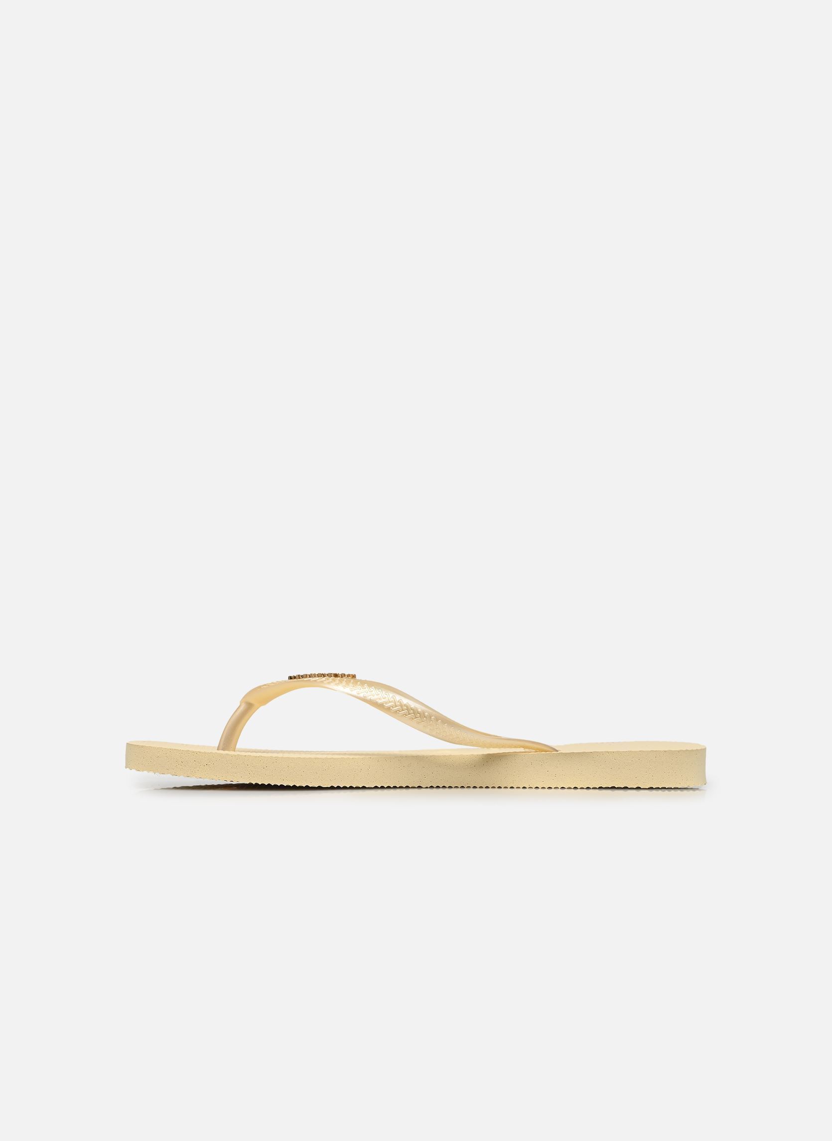 Flip-Flops Slim Square Logo Metallic damen beige Havaianas Flip-Flops Slim Square Logo Metallic damen beige BUTTERCREAM
