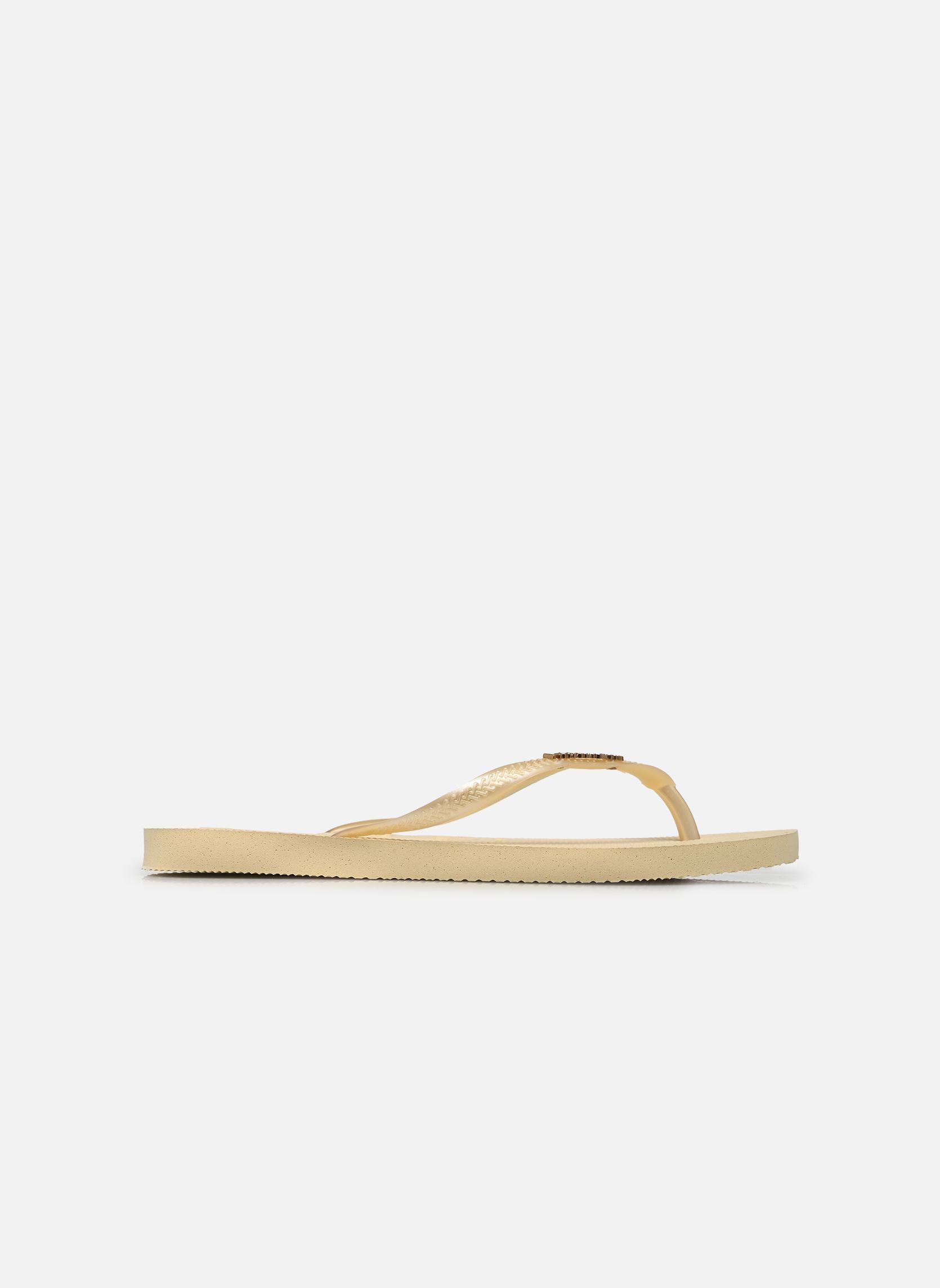 Flip-Flops Slim Square Logo Metallic damen beige Havaianas Flip-Flops Slim Square Logo Metallic damen beige BUTTERCREAM