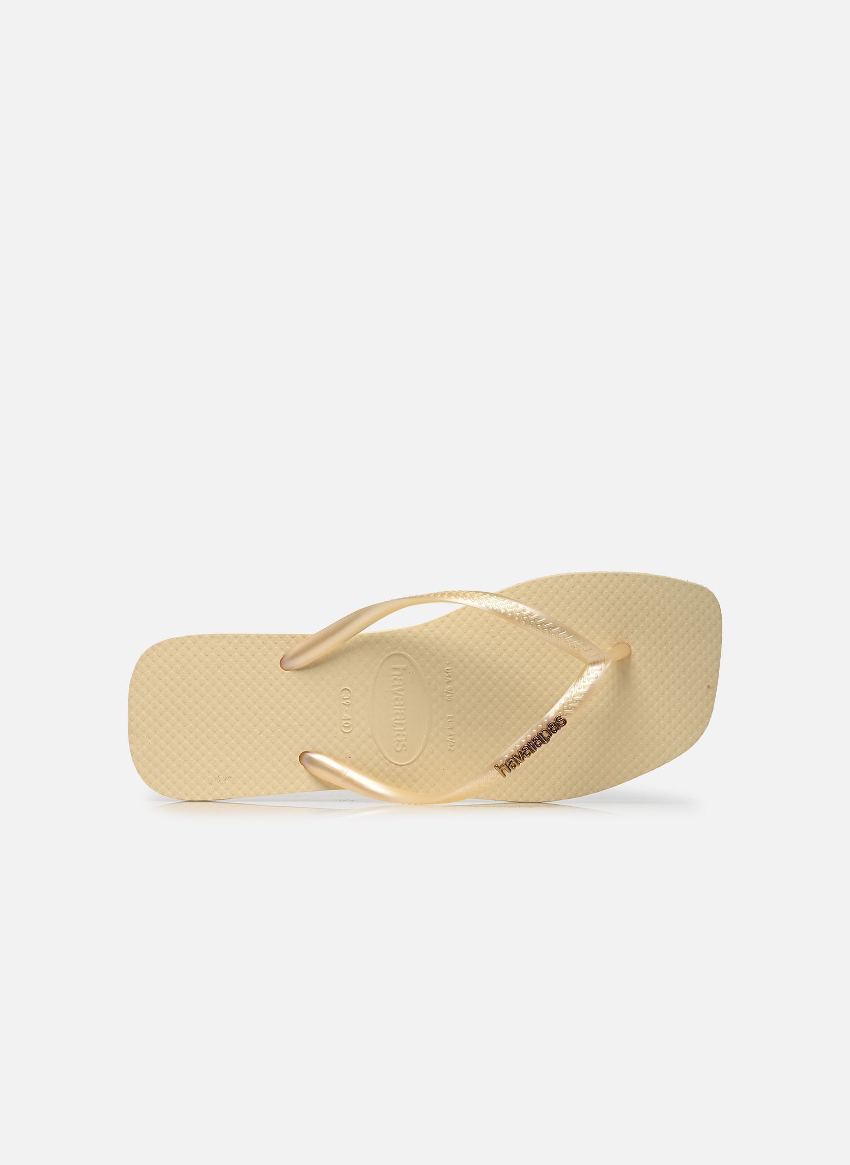 Flip-Flops Slim Square Logo Metallic damen beige Havaianas Flip-Flops Slim Square Logo Metallic damen beige BUTTERCREAM