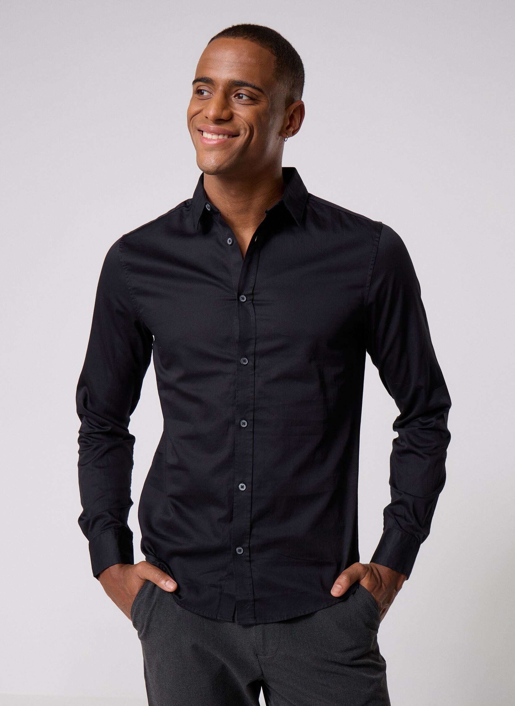Chemises BARRY homme noir Marvin&Co Chemises BARRY homme noir JET BLACK