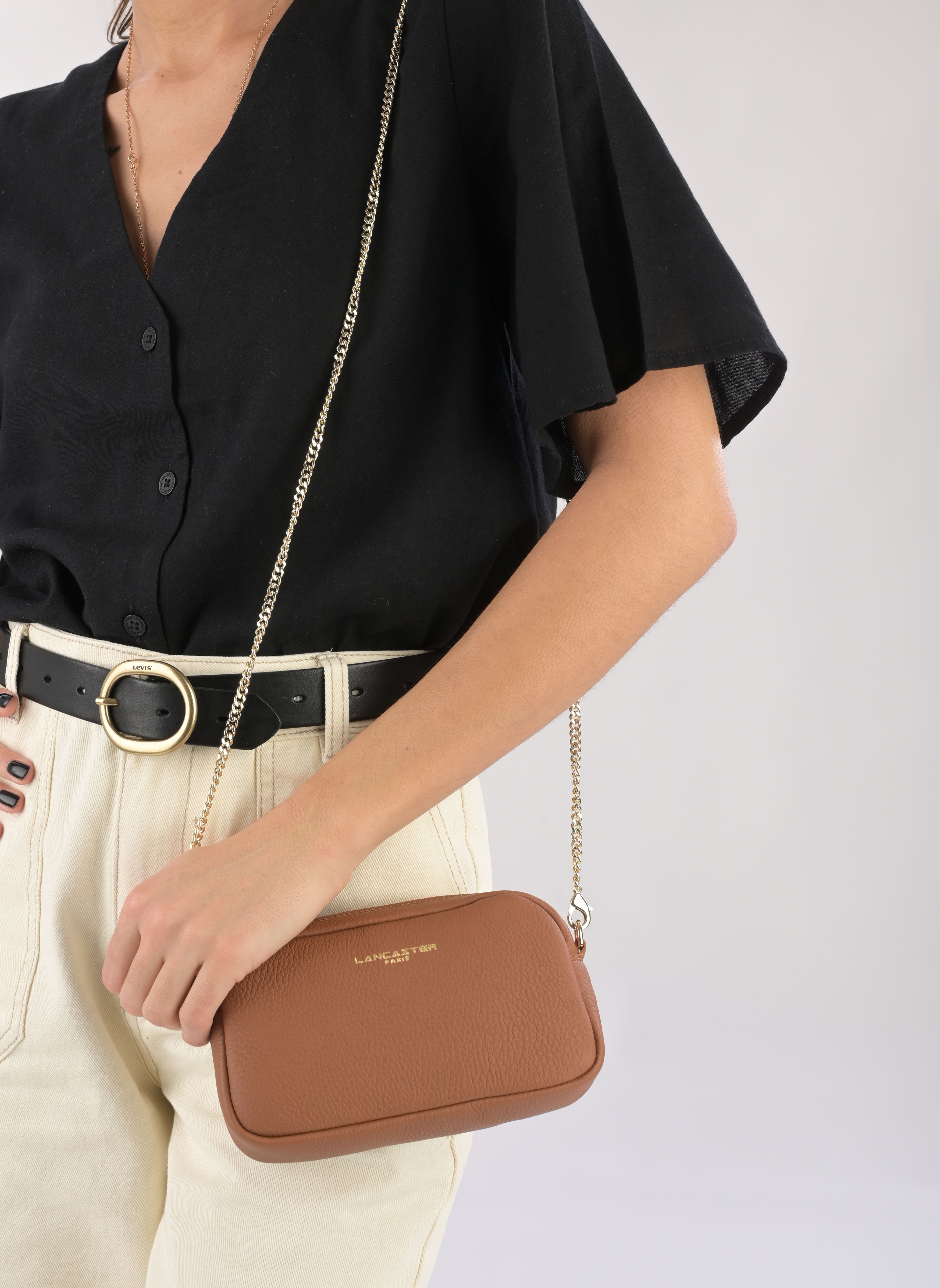 Schoudertassen Sac trotteur Zippé Mini Studio Mimi dames bruin Lancaster Schoudertassen Sac trotteur Zippé Mini Studio Mimi dames bruin CAMEL