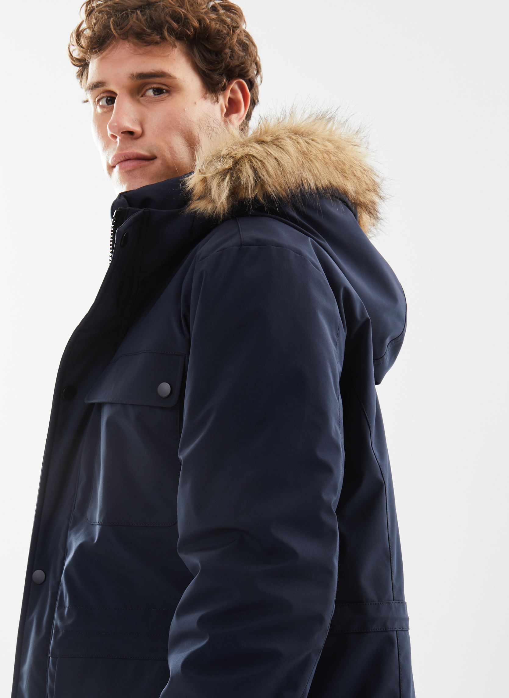 Winterjas VICTORR parka heren blauw Marvin&Co Winterjas VICTORR parka heren blauw NIGHT SKY