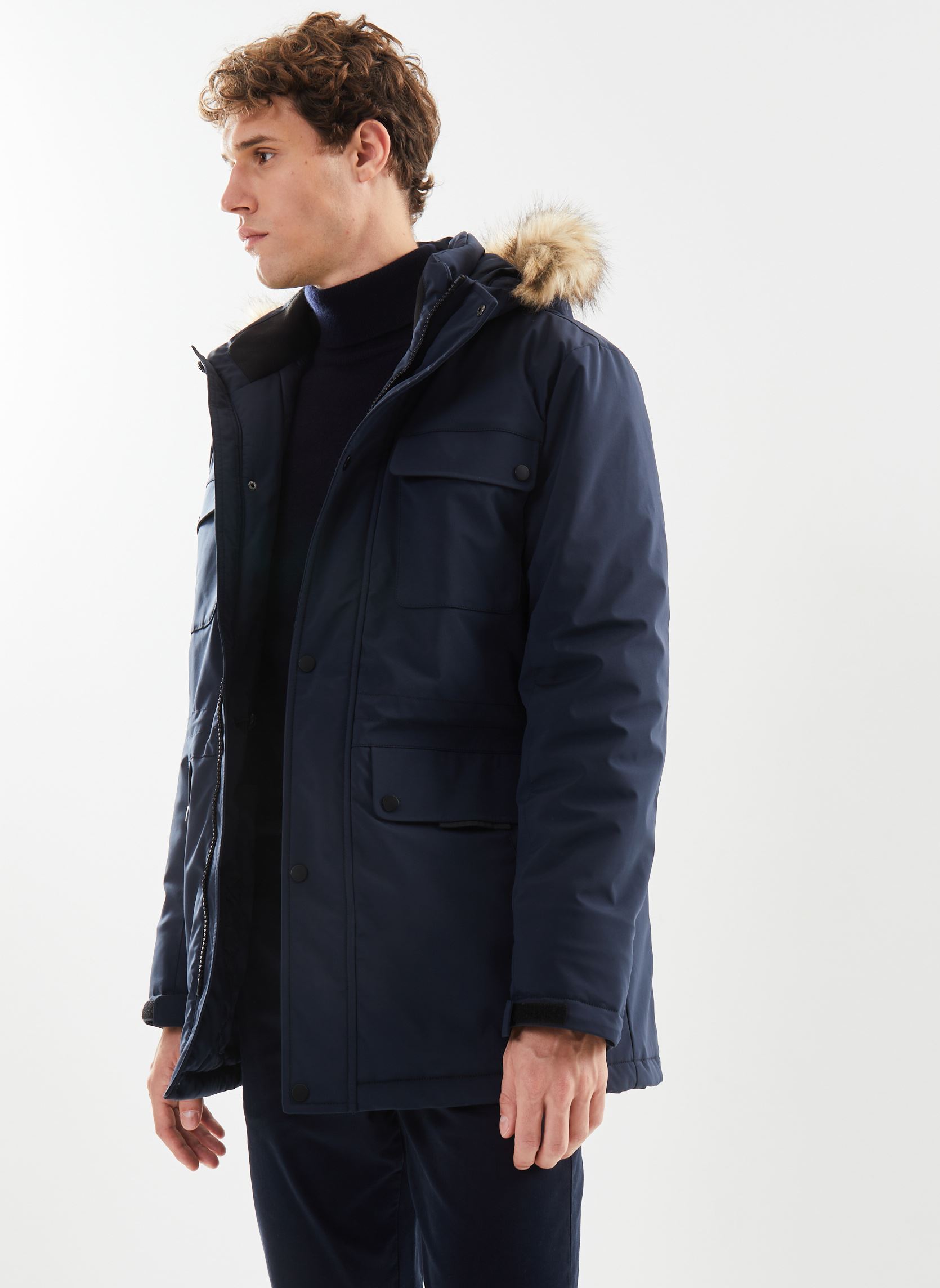 Winterjas VICTORR parka heren blauw Marvin&Co Winterjas VICTORR parka heren blauw NIGHT SKY