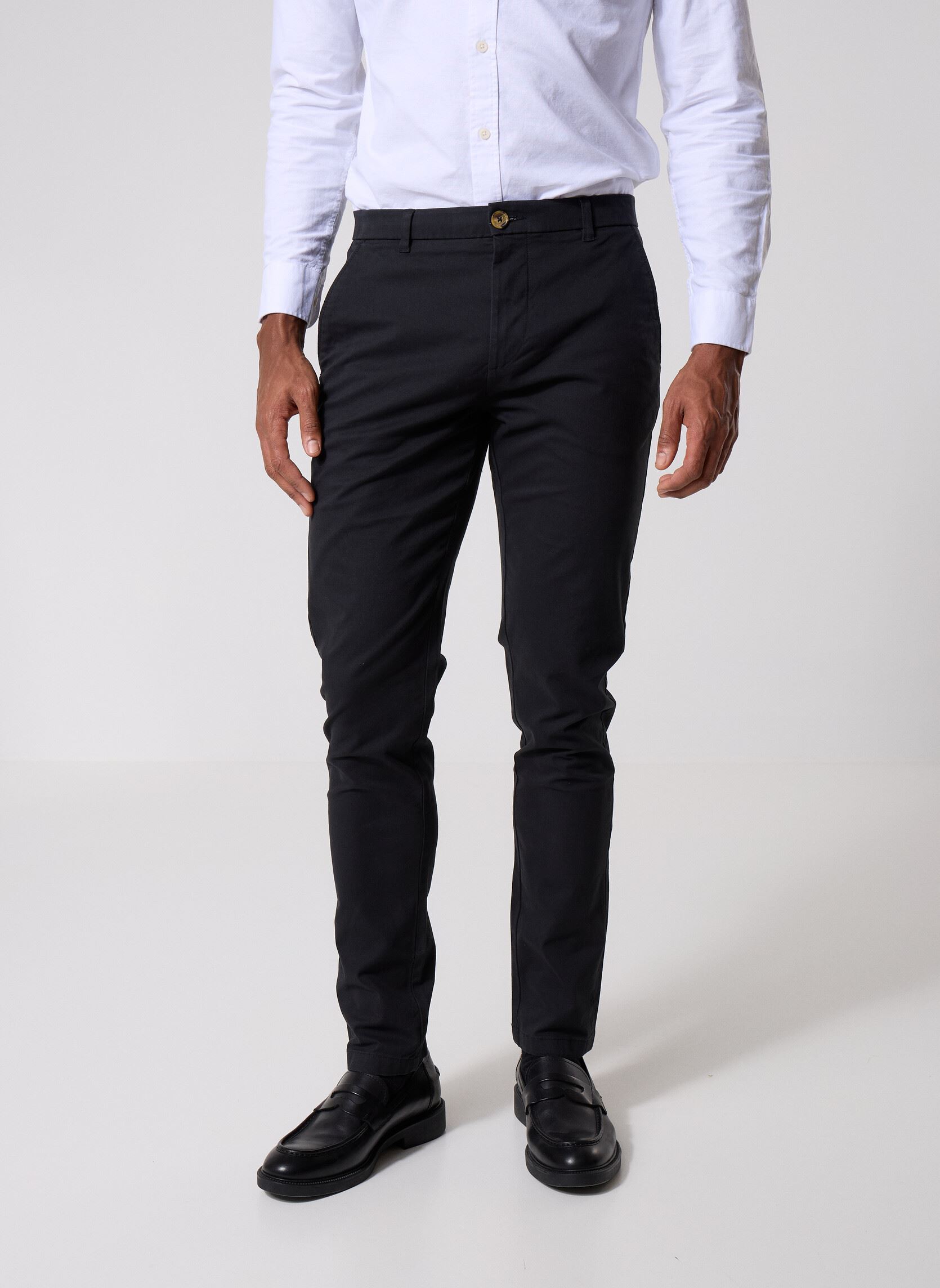 Pantalons chino PASCAL homme noir Marvin&Co Pantalons chino PASCAL homme noir JET BLACK