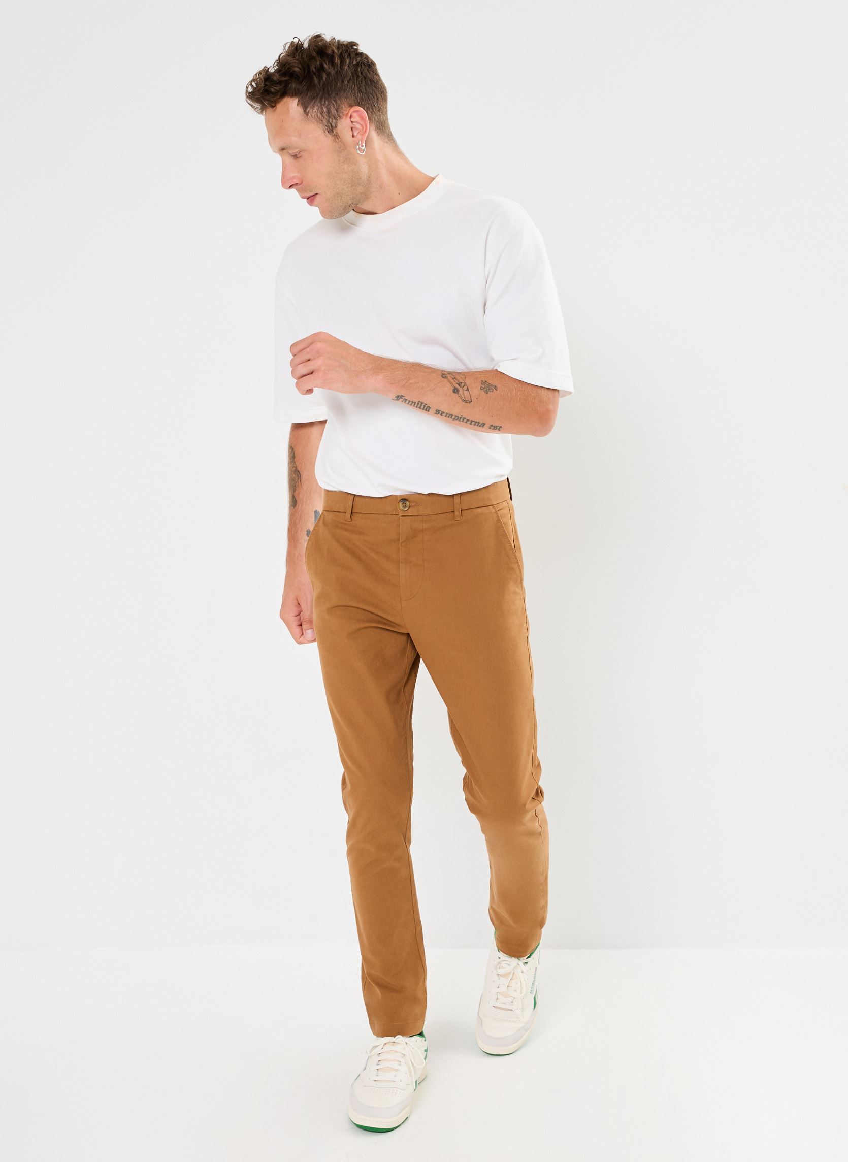 Pantalons chino PASCAL homme marron Marvin&Co Pantalons chino PASCAL homme marron NUTHATCH