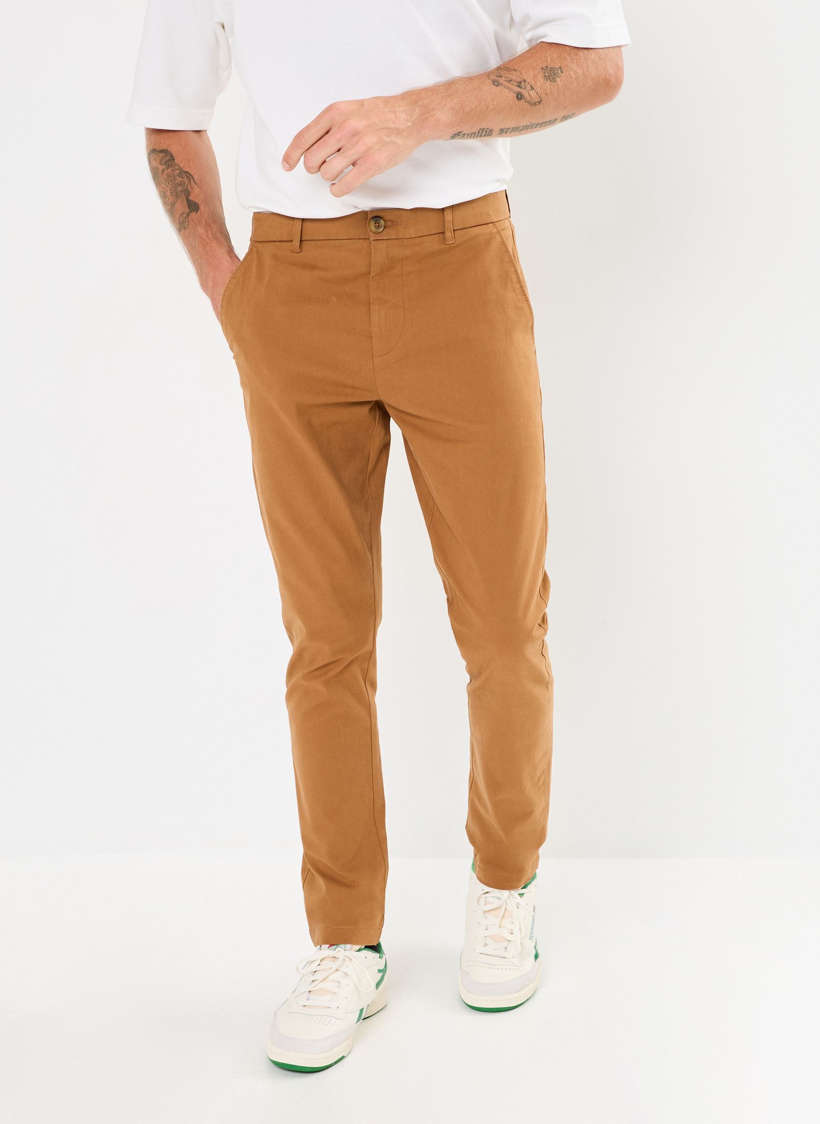 Pantalons chino PASCAL homme marron Marvin&Co Pantalons chino PASCAL homme marron NUTHATCH