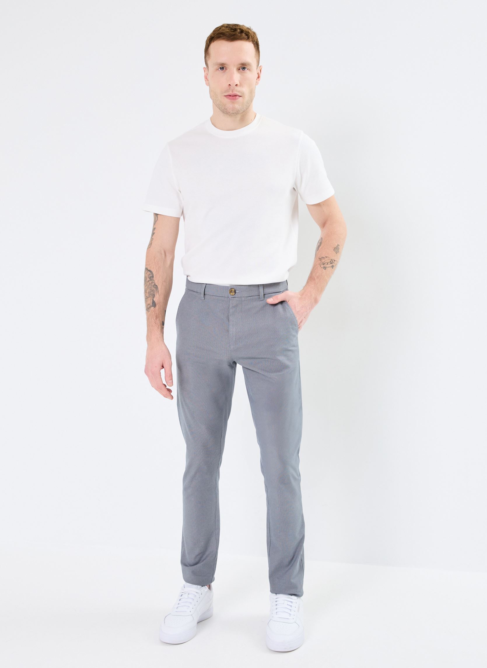 Pantalons chino PASCAL homme gris Marvin&Co Pantalons chino PASCAL homme gris GRIFFIN