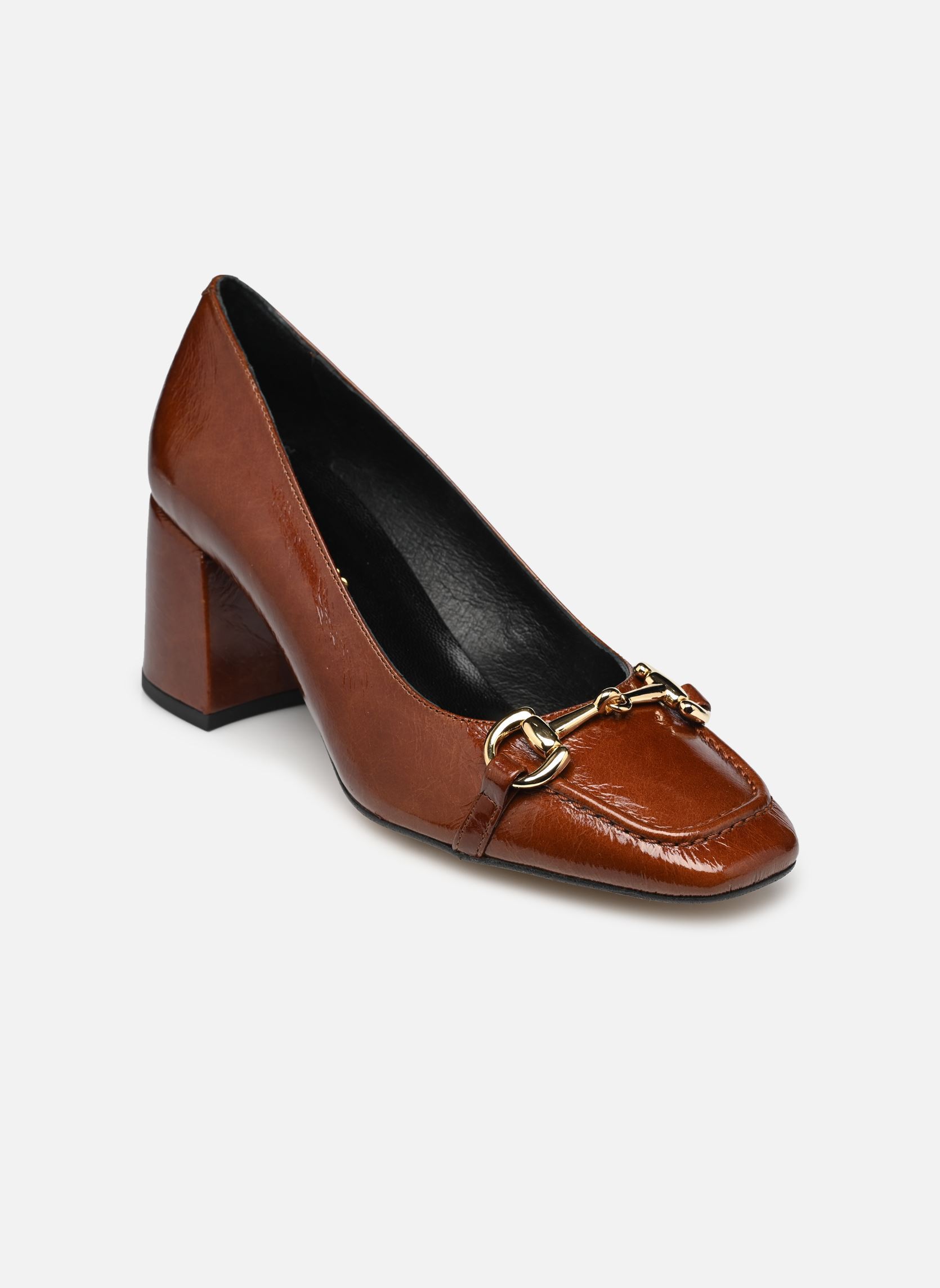 Escarpins Georgia Rose En Cuir Verni Cognac - Taille 38.5, Talons Hauts, Occasion Très Bon état
