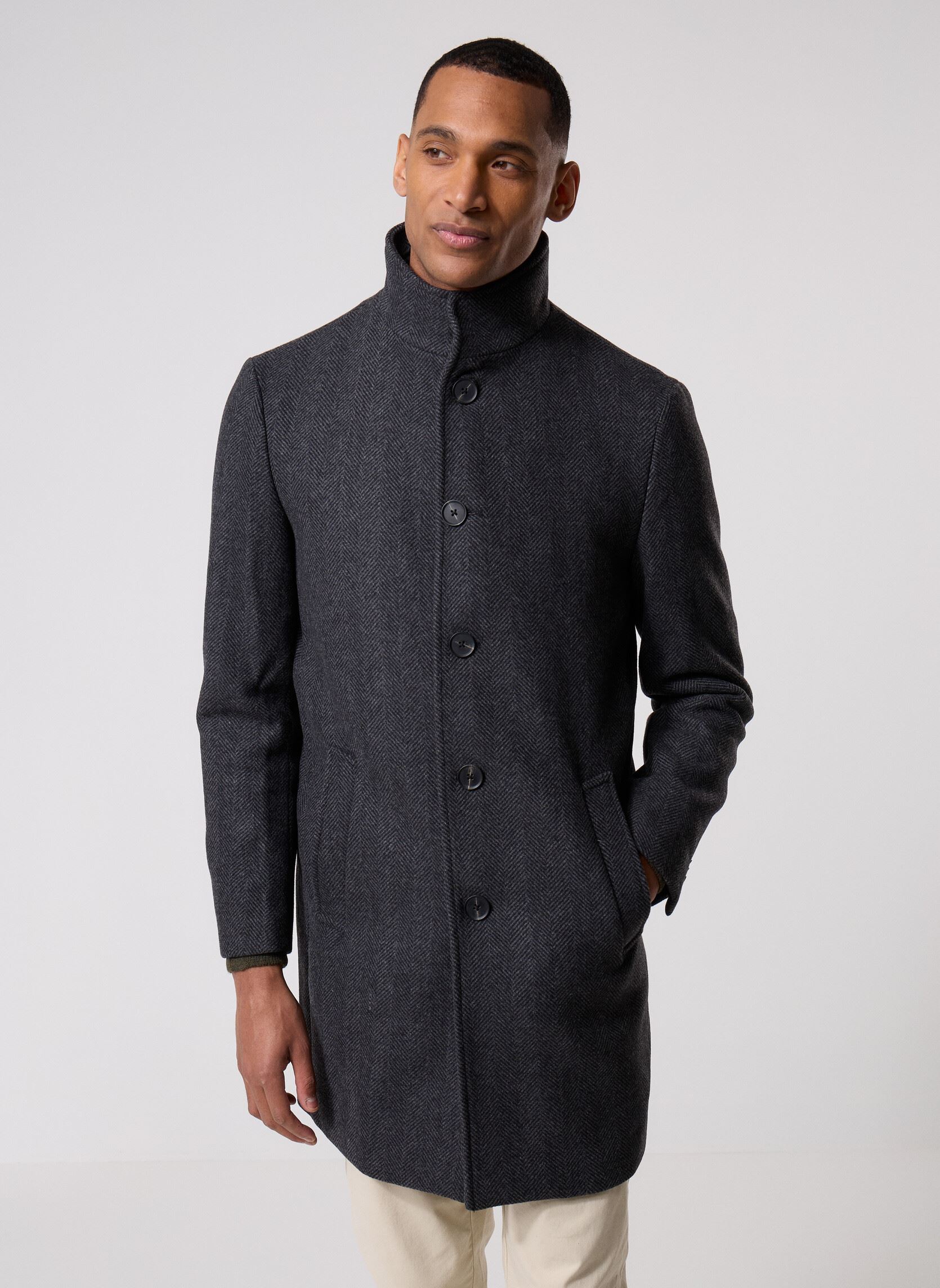 Manteaux classiques VIRGILE homme gris Marvin&Co Manteaux classiques VIRGILE homme gris ASPHALT