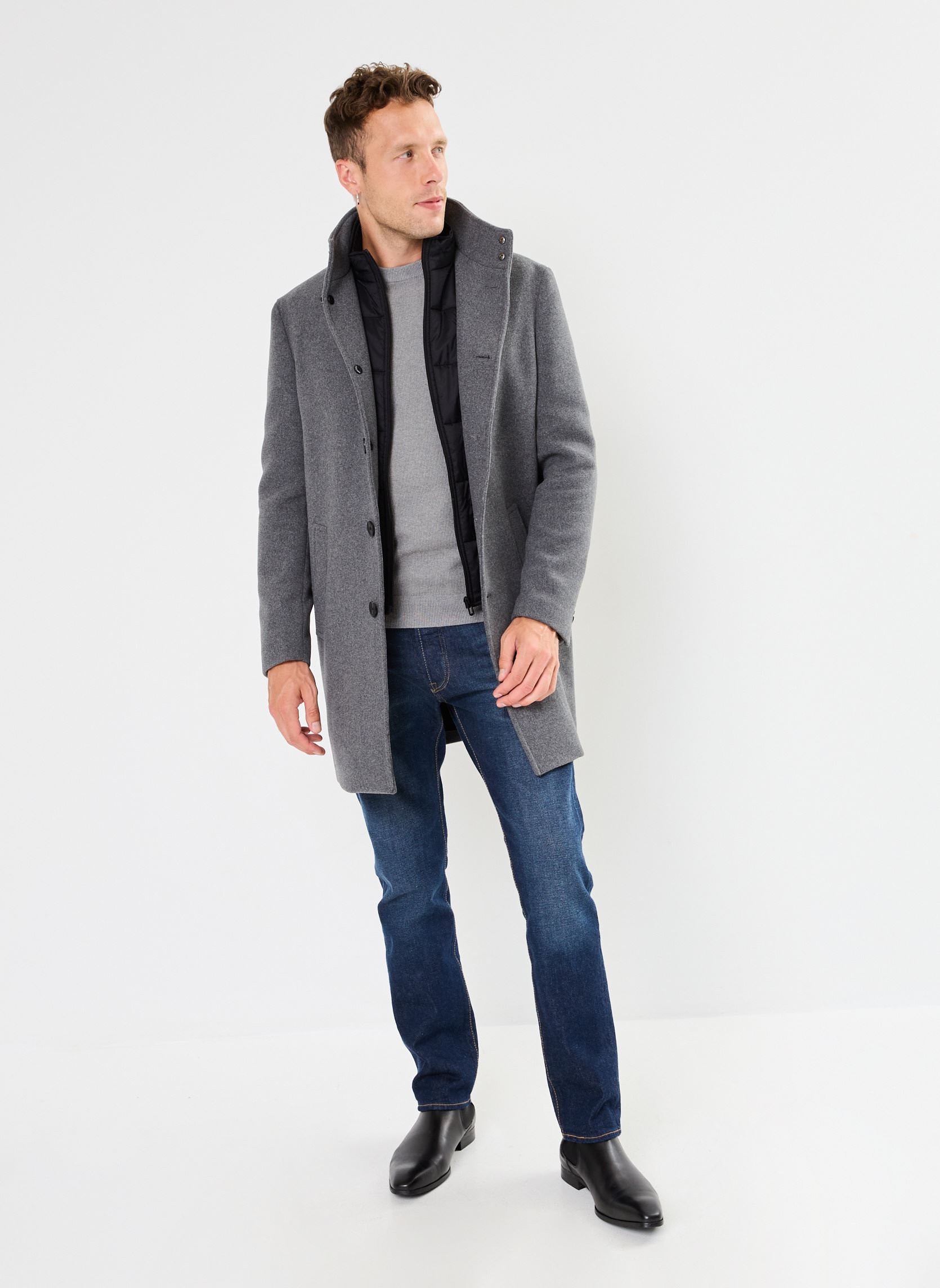 Klassische Mäntel VIRGILE herren grau Marvin&Co Klassische Mäntel VIRGILE herren grau QUIET SHADE