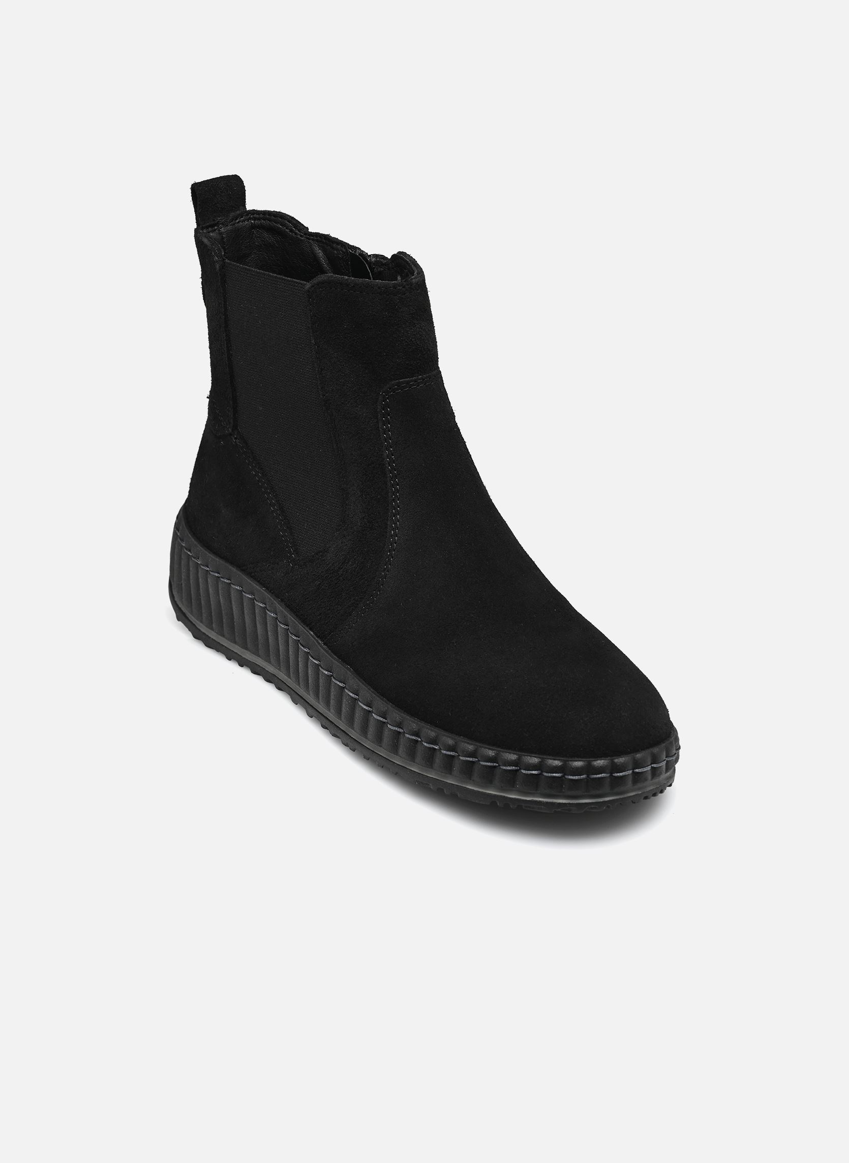 Niedrige Ankle Boots Reliana damen schwarz Georgia Rose Soft Niedrige Ankle Boots Reliana damen schwarz Cuir velours noir
