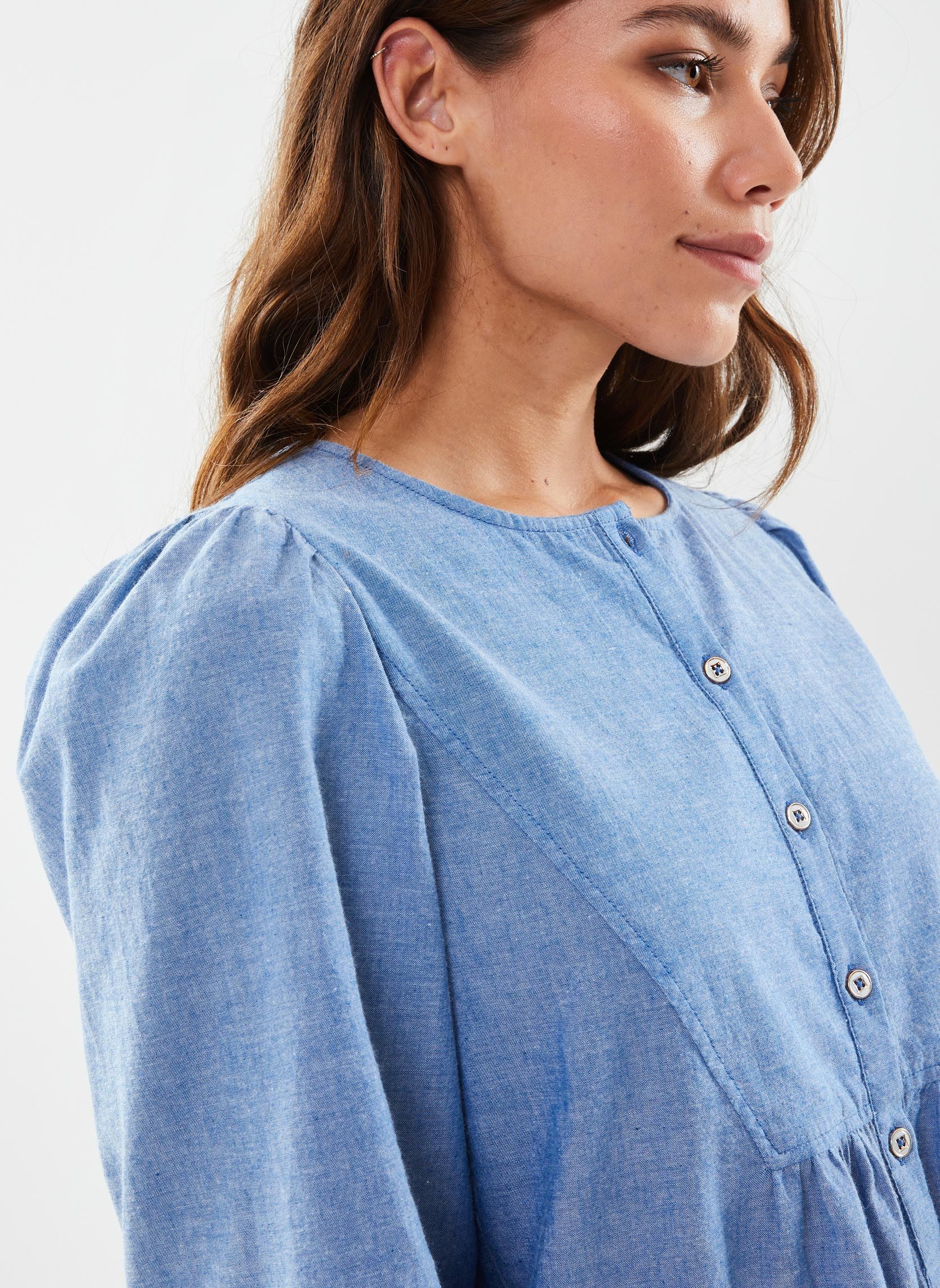 Chemises manches longues Chemise Haley femme bleu Stella Forest Chemises manches longues Chemise Haley femme bleu DENIM