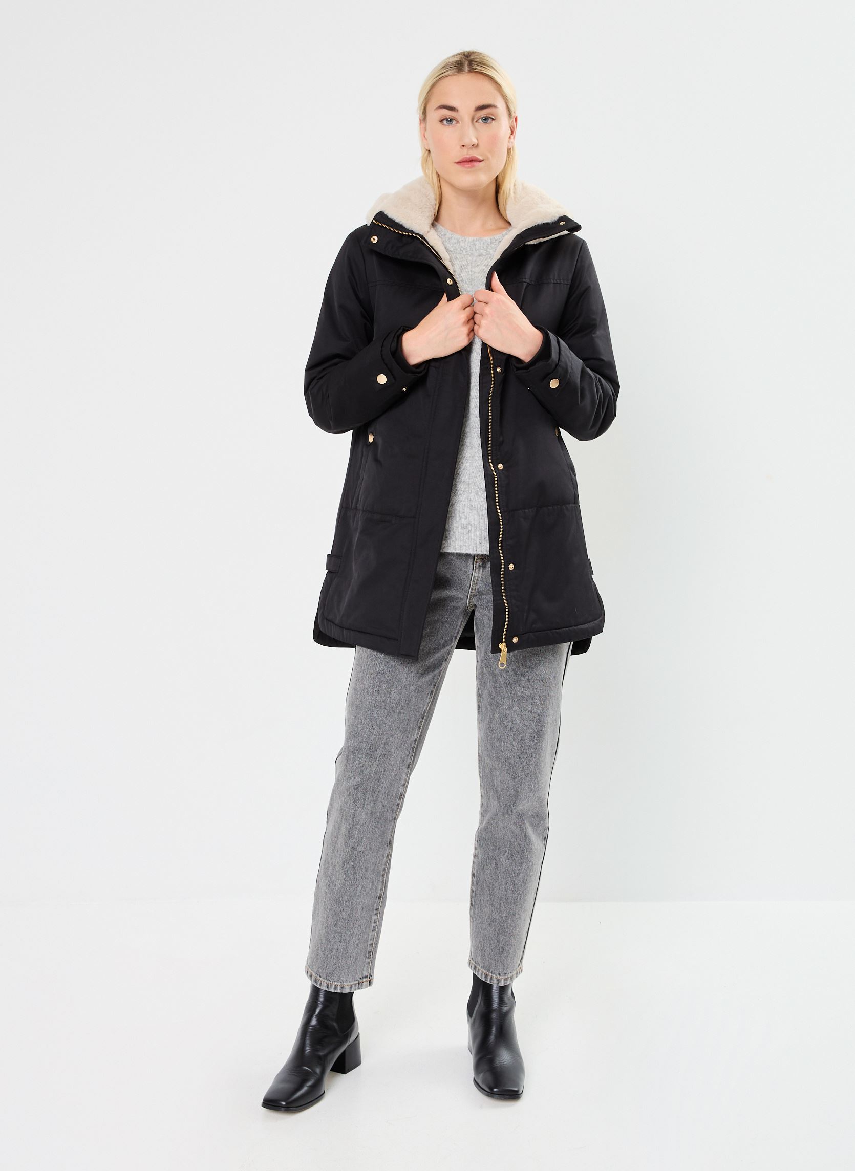 Parkas VALENCIA parka femme noir Georgia Rose Parkas VALENCIA parka femme noir JET BLACK