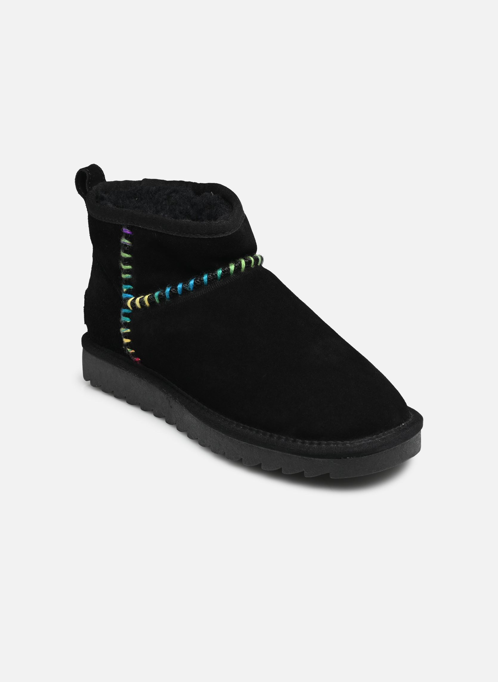 Bottines fourrées Winter boot with stitching femme noir Colors of California Bottines fourrées Winter boot with stitching femme noir BLACK