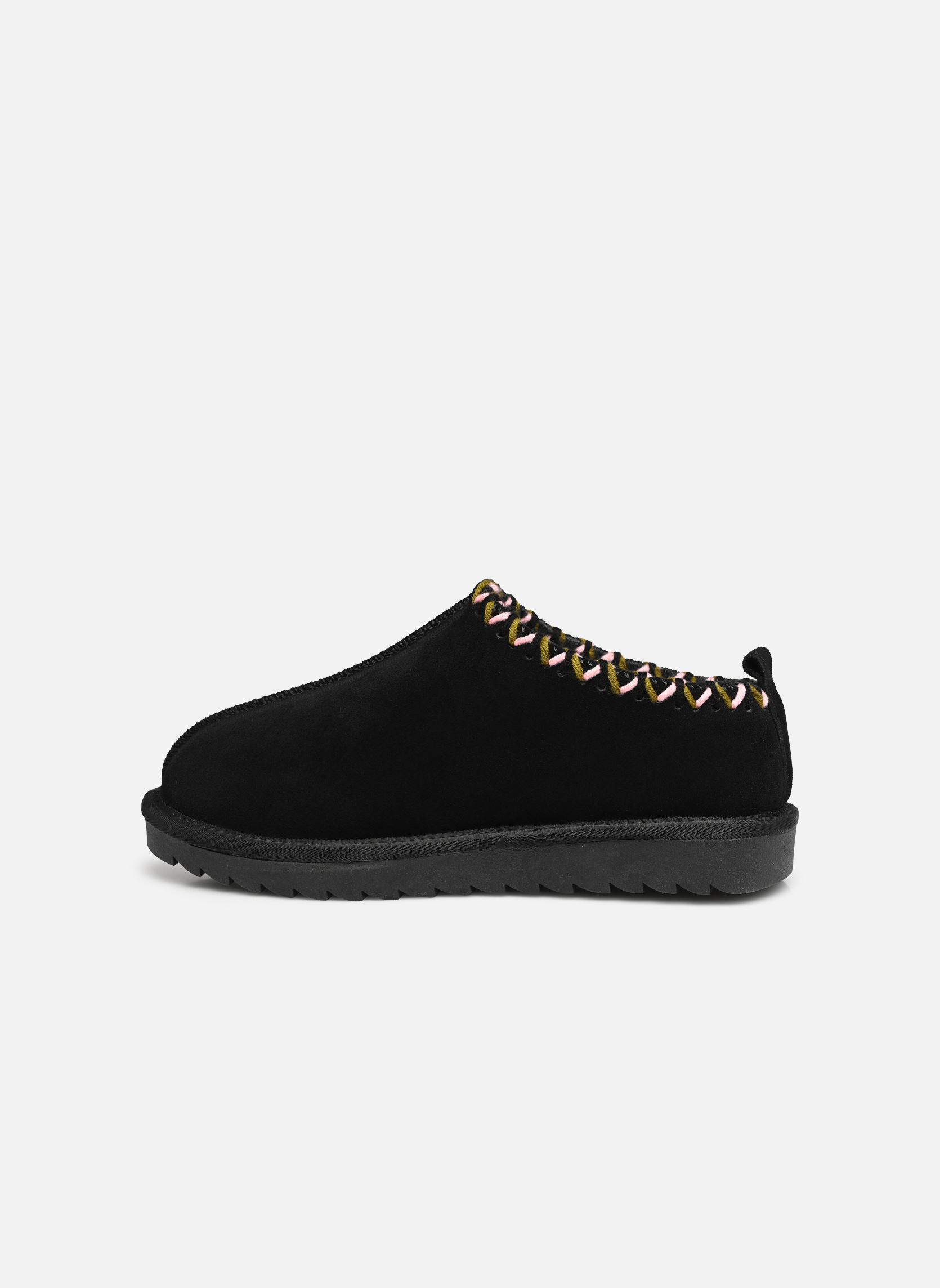 Hausschuhe Sabot in suede with stitchings damen schwarz Colors of California Hausschuhe Sabot in suede with stitchings damen schwarz BLACK