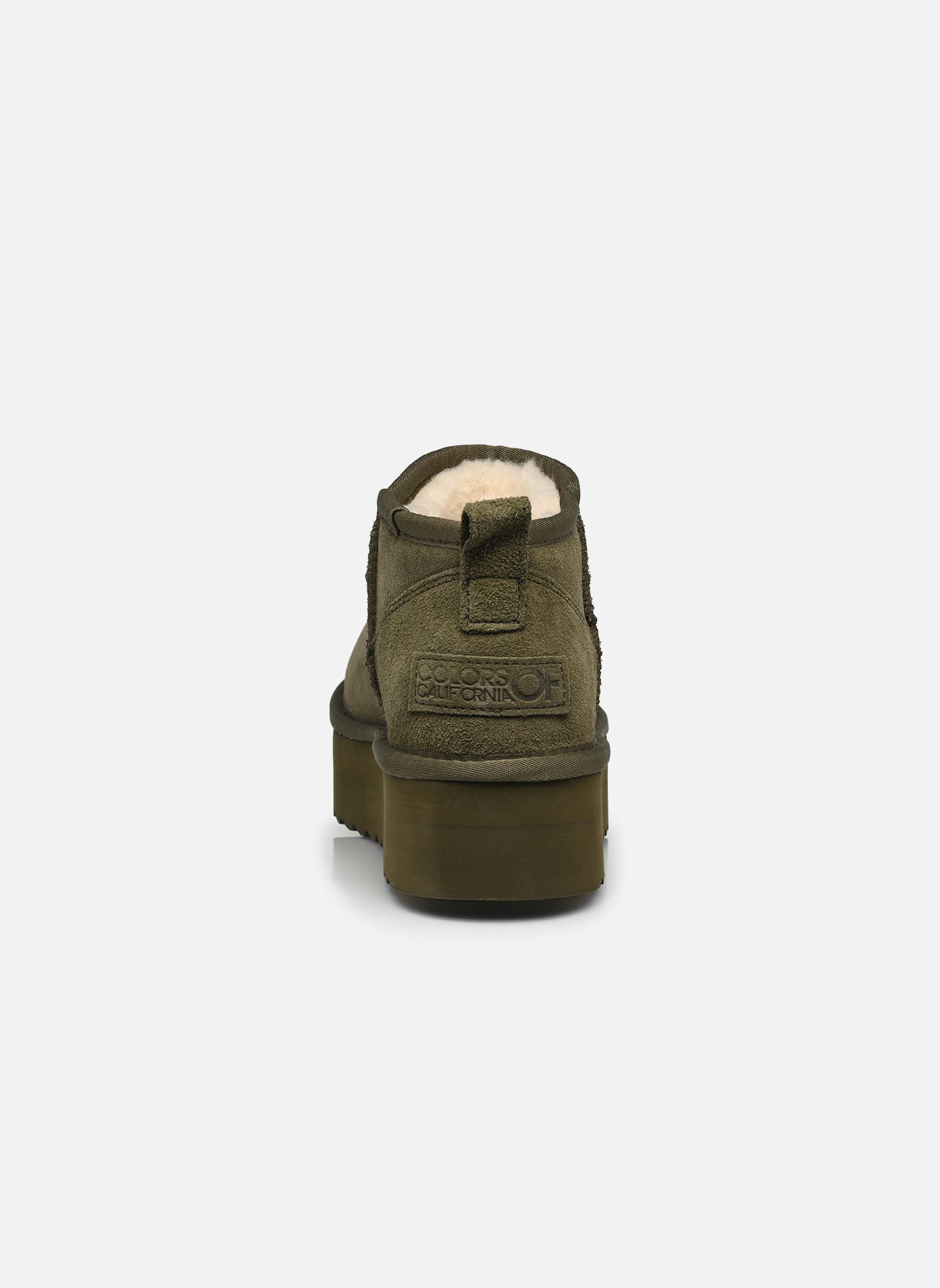 Botines forrados Platfrom winter boot in suede mujer verde Colors of California Botines forrados Platfrom winter boot in suede mujer verde MILITARY
