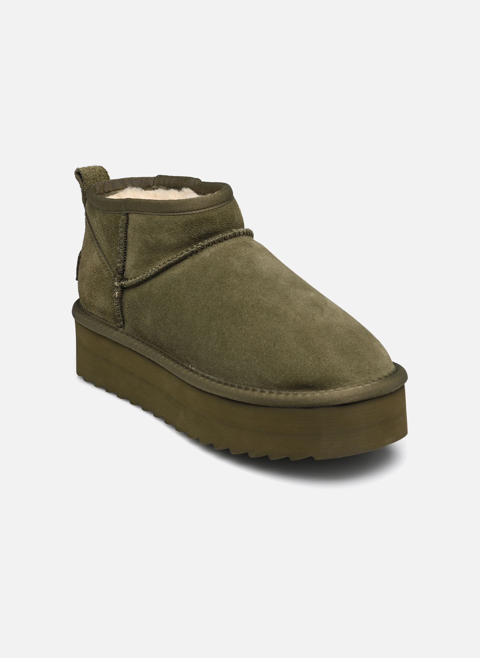 Botines forrados Platfrom winter boot in suede mujer verde Colors of California Botines forrados Platfrom winter boot in suede mujer verde MILITARY
