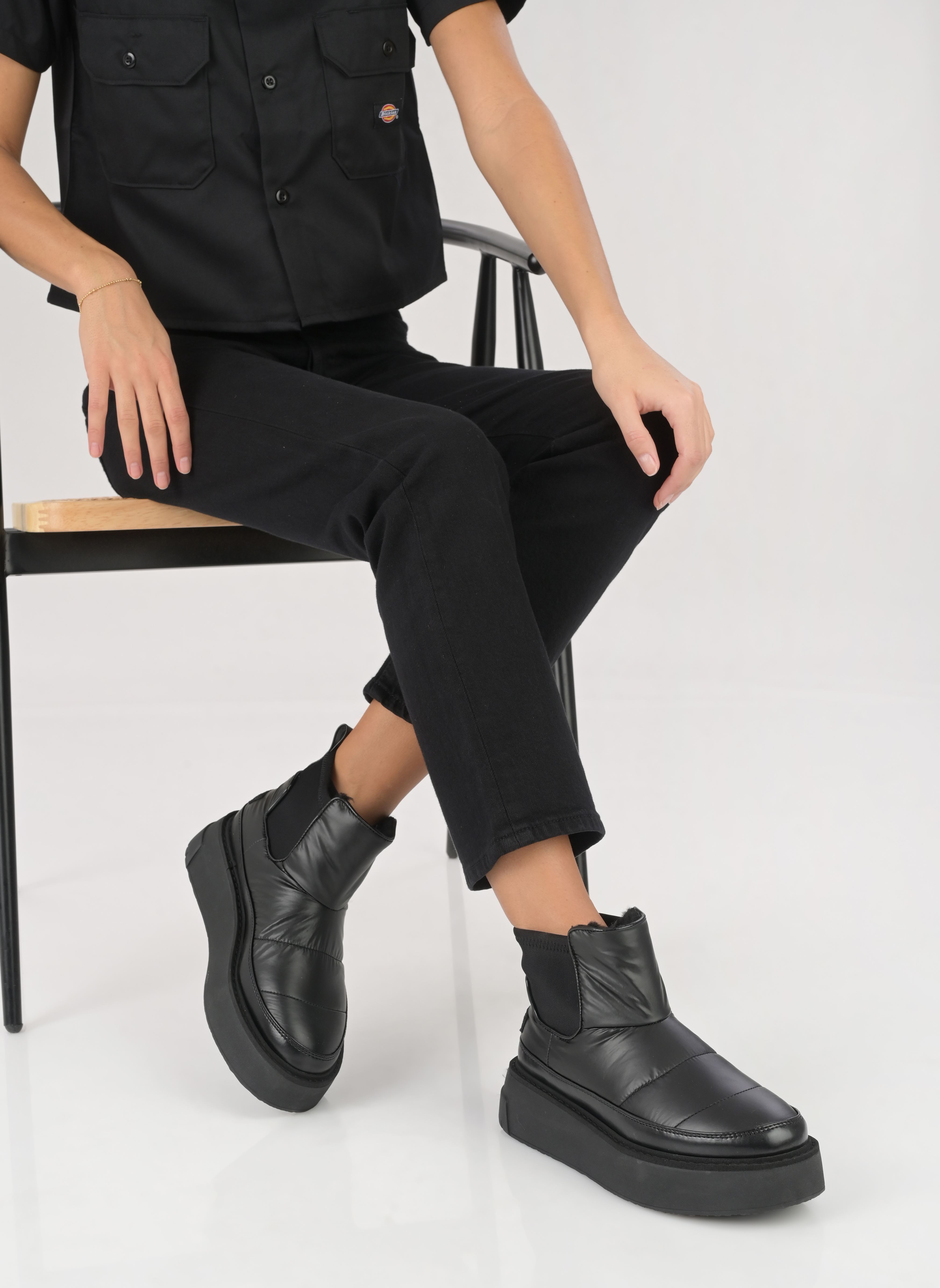 Bottes de neige Boot nylon mix snk sole femme noir Colors of California Bottes de neige Boot nylon mix snk sole femme noir BLACK