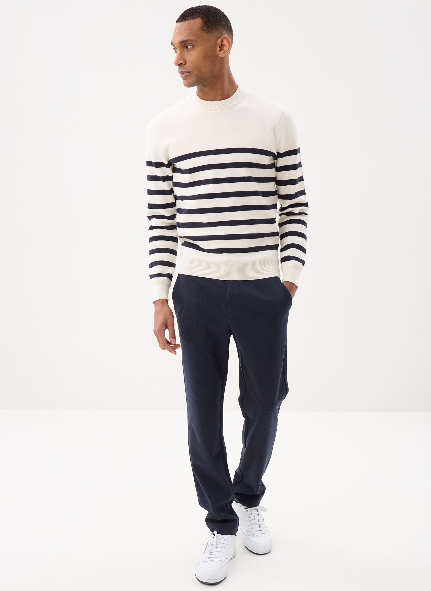 Pulls GARRY marinière homme blanc Marvin&Co Pulls GARRY marinière homme blanc COCONUT MILK