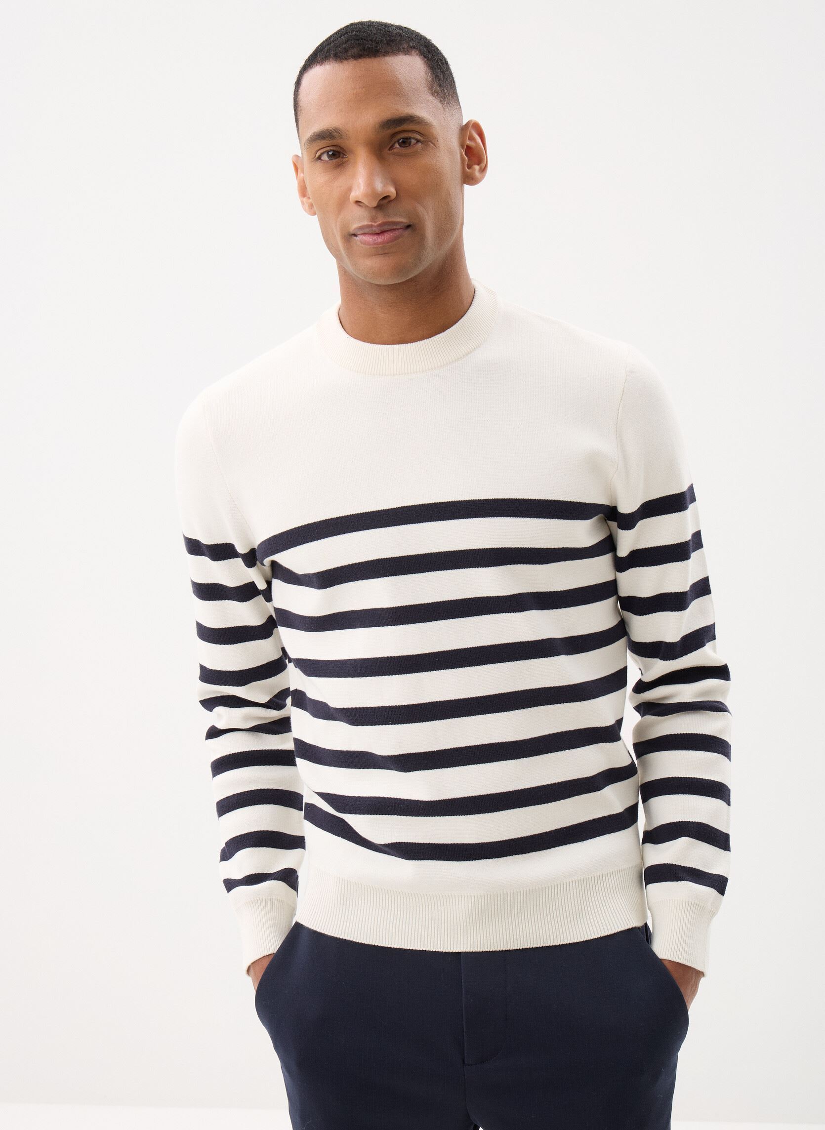 Pulls GARRY marinière homme blanc Marvin&Co Pulls GARRY marinière homme blanc COCONUT MILK