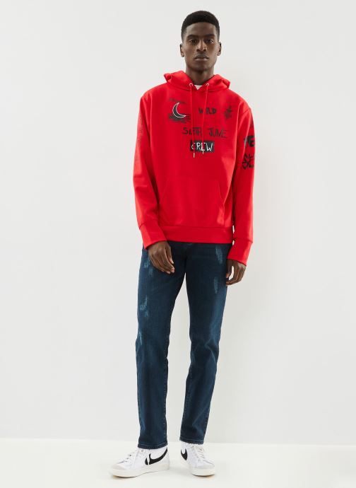 Sixth June Sweatshirt hoodie - CREW HOODIE (Rouge) - Vêtements chez Sarenza  (641686)