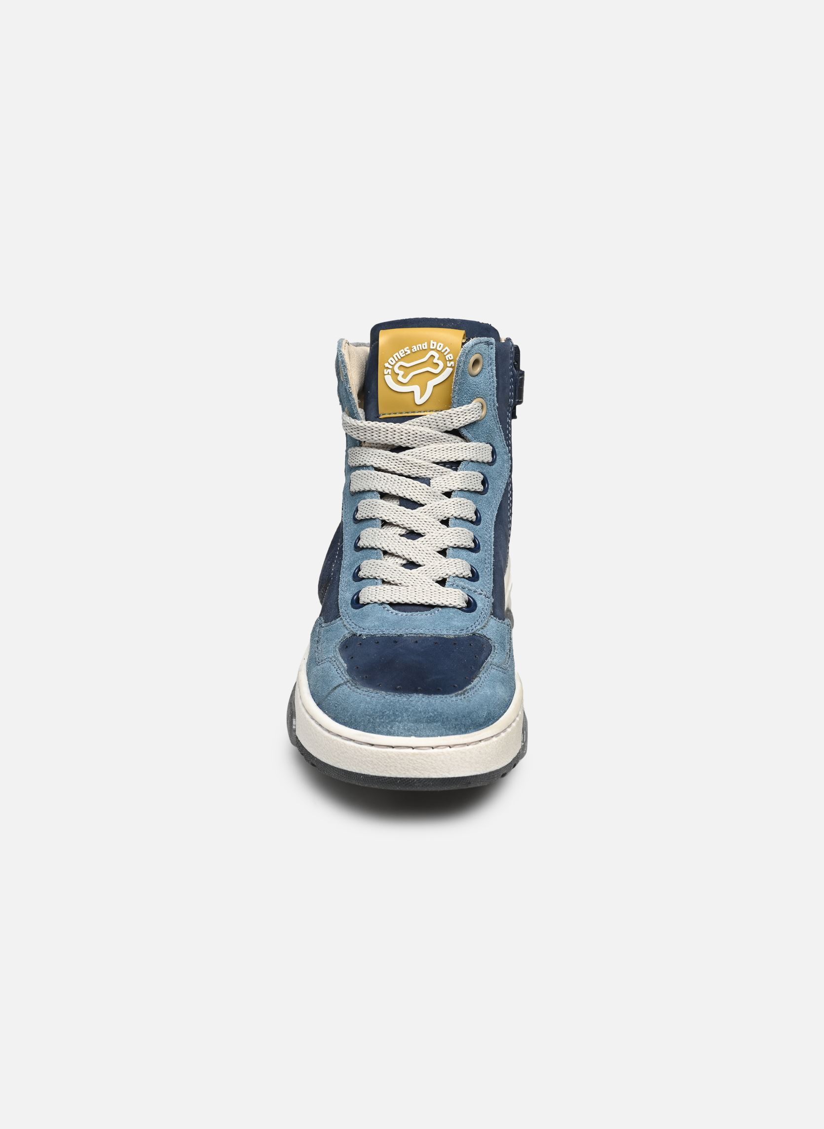 Baskets hautes RICET garçon bleu Stones and Bones Baskets hautes RICET garçon bleu CALF NAVY + AVIO