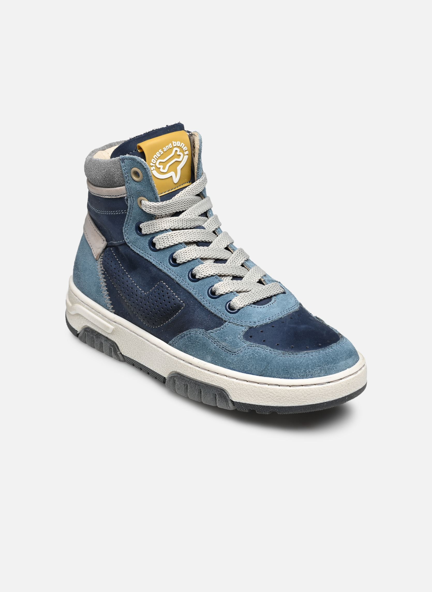 Baskets hautes RICET garçon bleu Stones and Bones Baskets hautes RICET garçon bleu CALF NAVY + AVIO