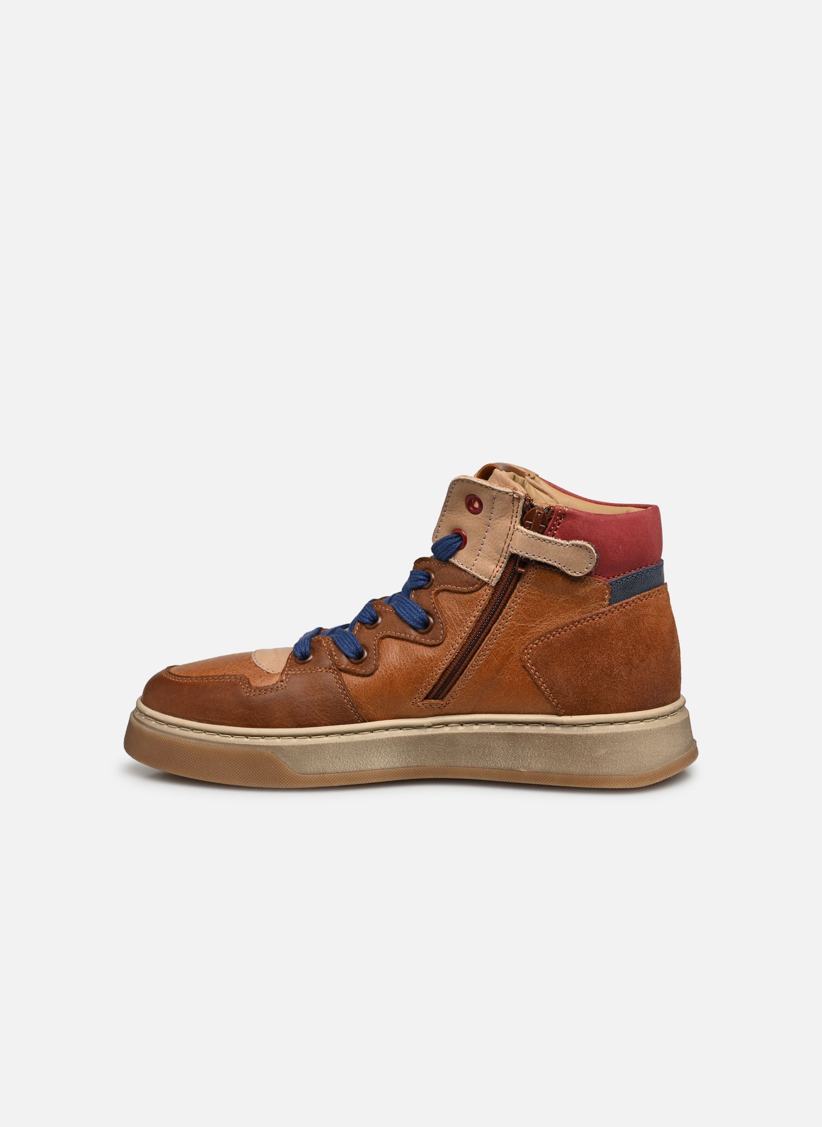 Baskets hautes DEROT garçon marron Stones and Bones Baskets hautes DEROT garçon marron CALF COGNAC + CHERRY