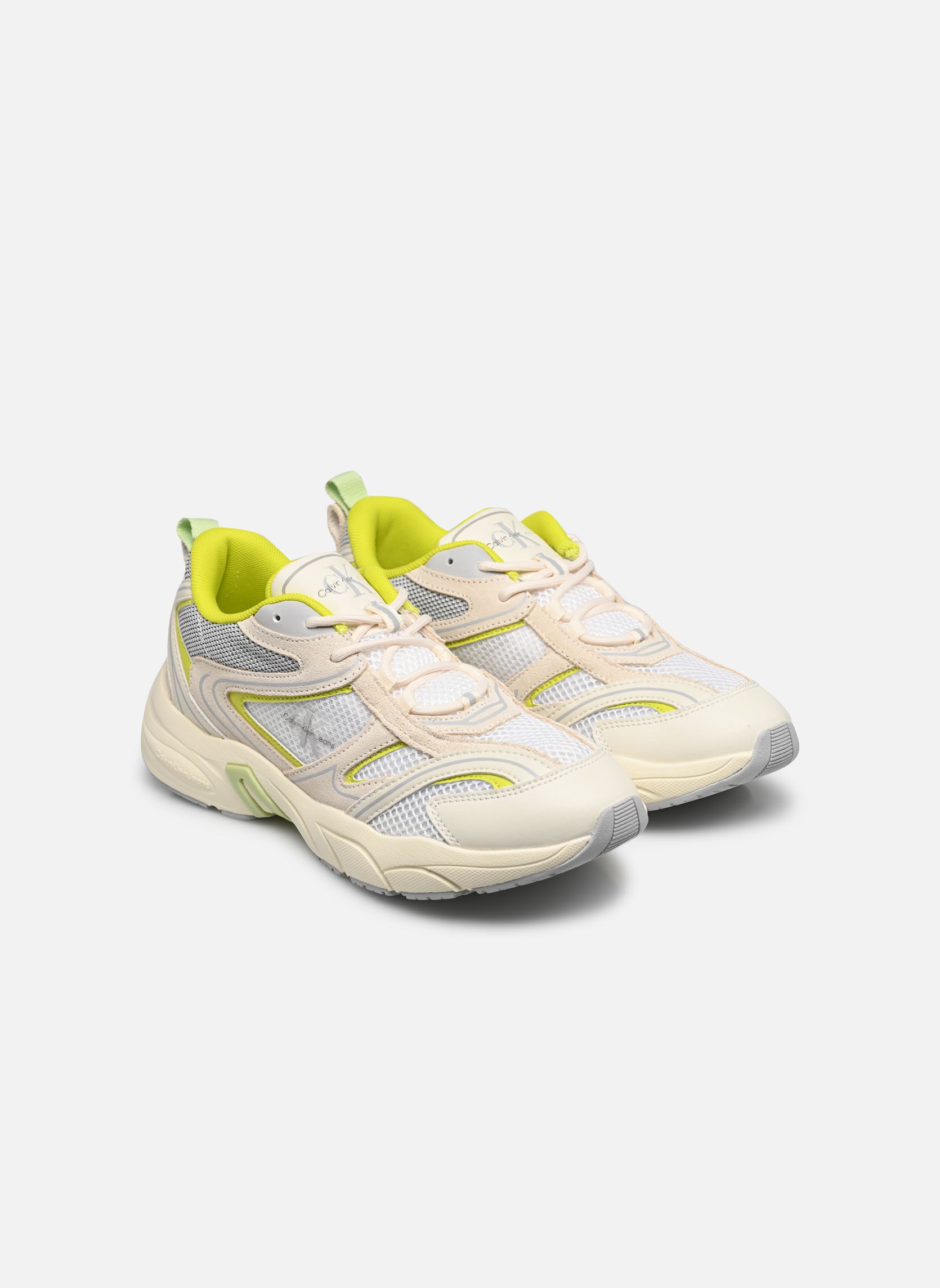 Sneaker RETRO TENNIS SU-MESH damen weiß Calvin Klein Sneaker RETRO TENNIS SU-MESH damen weiß BRIGHT WHITE/SULPHUR/OYSTER