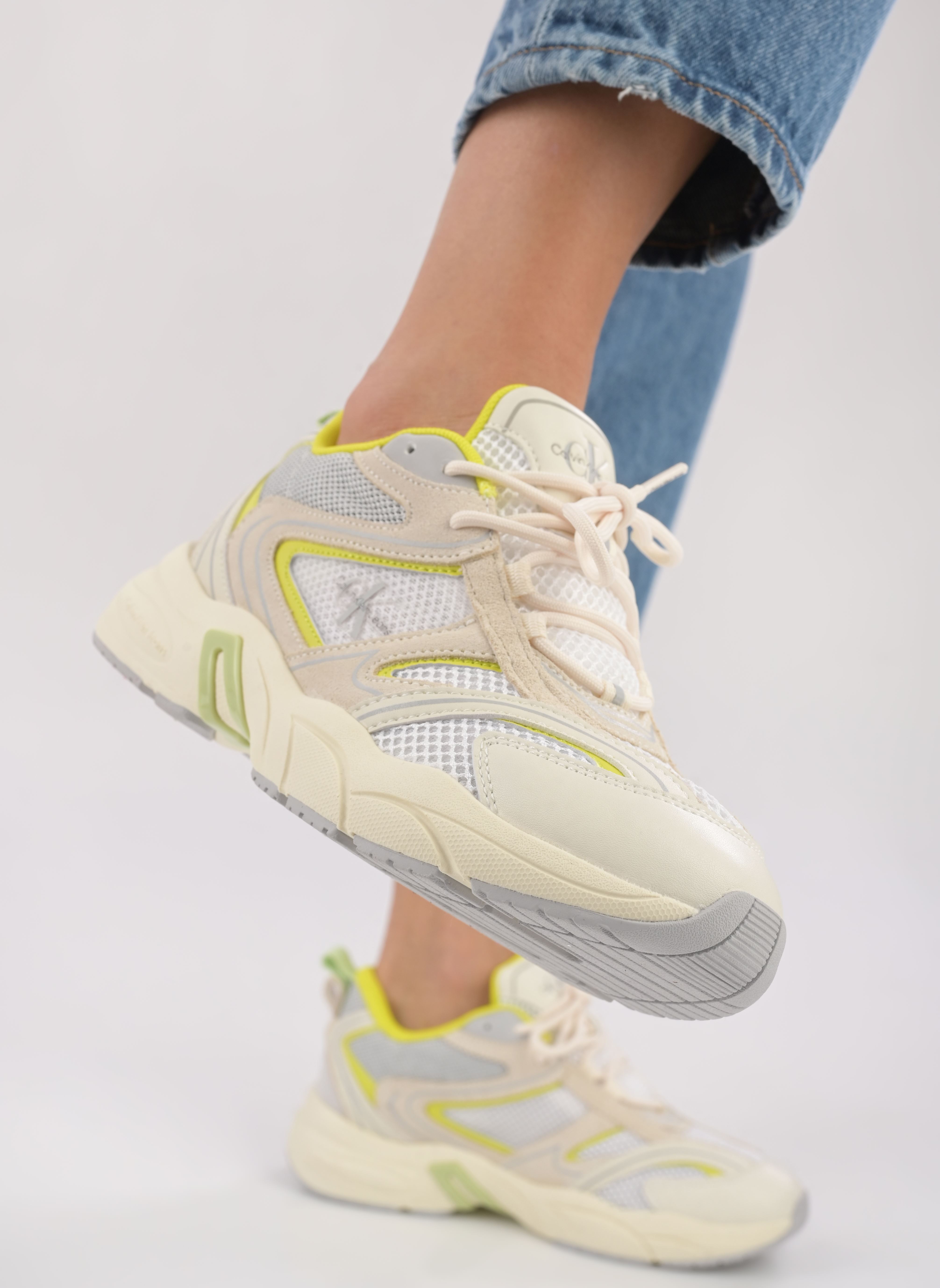 Sneaker RETRO TENNIS SU-MESH damen weiß Calvin Klein Sneaker RETRO TENNIS SU-MESH damen weiß BRIGHT WHITE/SULPHUR/OYSTER