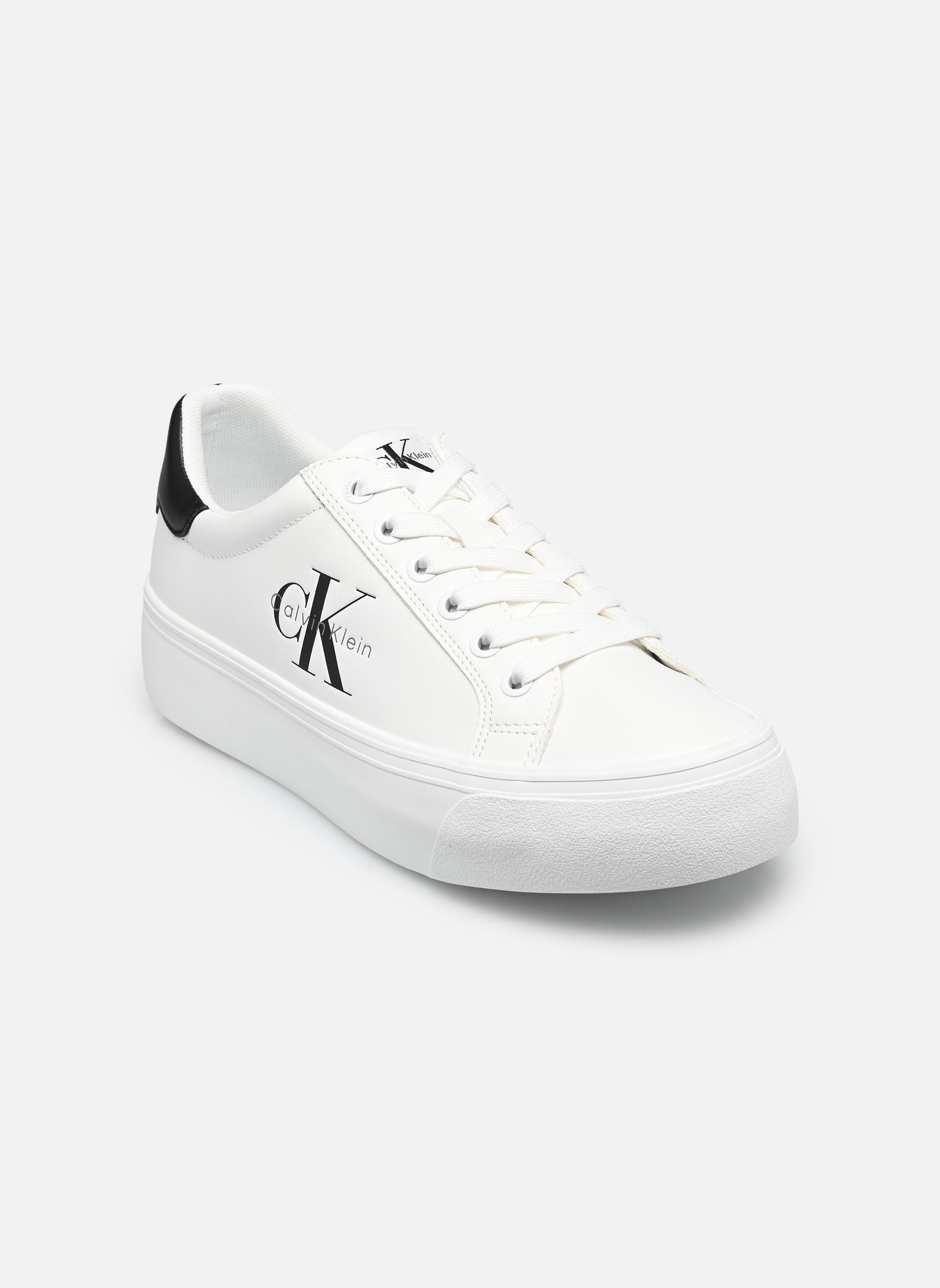 Baskets VULC FLATFORM LACEUP femme blanc Calvin Klein Baskets VULC FLATFORM LACEUP femme blanc BRIGHT WHITE