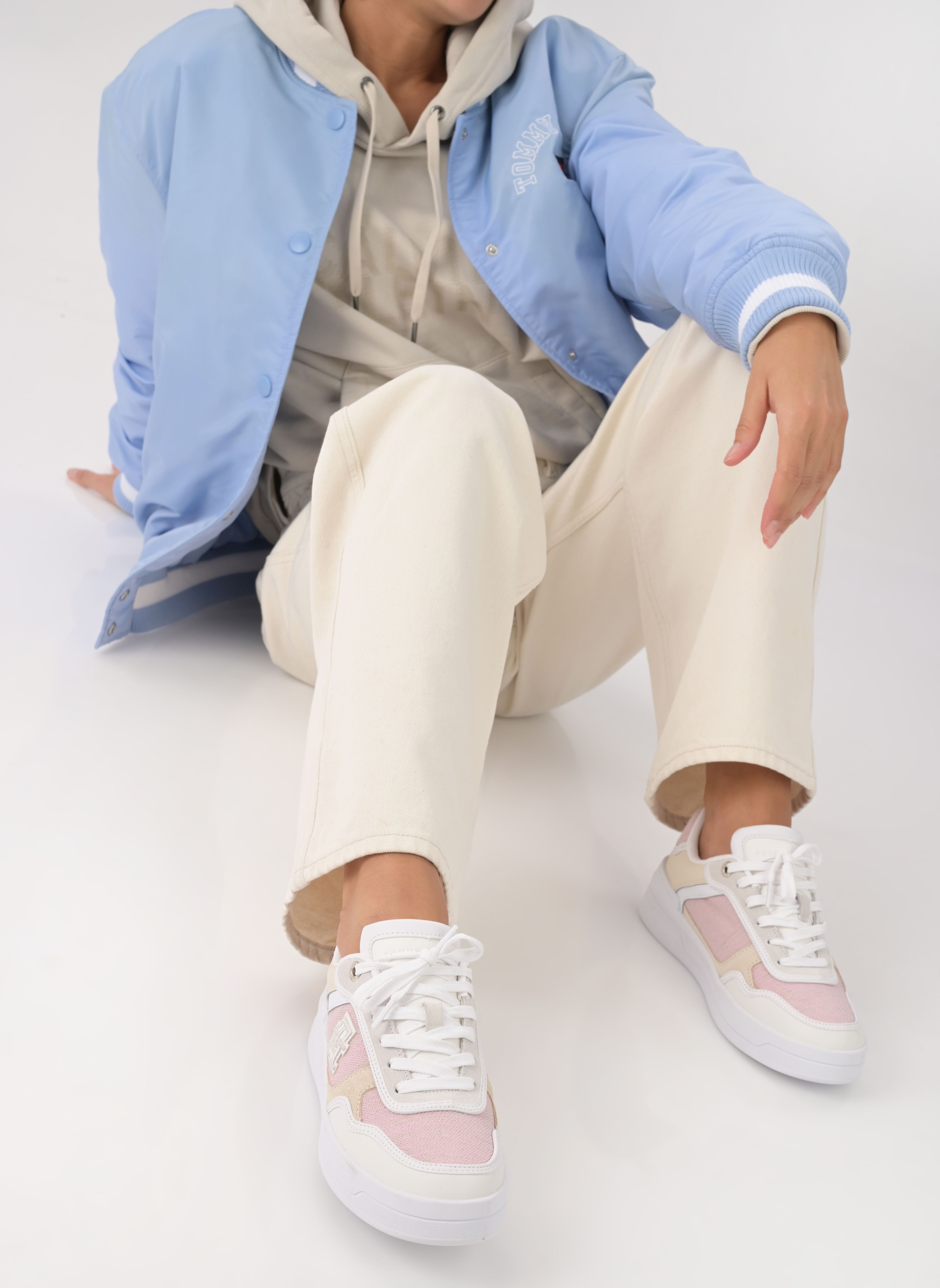 Sneakers TH WOVEN BASKET SNEA dames wit Tommy Hilfiger Sneakers TH WOVEN BASKET SNEA dames wit WHITE/PINK DAISY