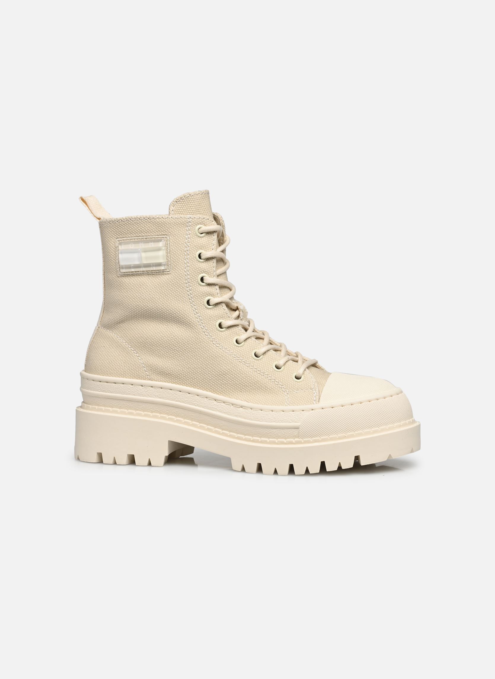 Geschnürte Stiefeletten TJW FOXING CANVAS BO damen weiß Tommy Hilfiger Geschnürte Stiefeletten TJW FOXING CANVAS BO damen weiß BLEACHED STONE