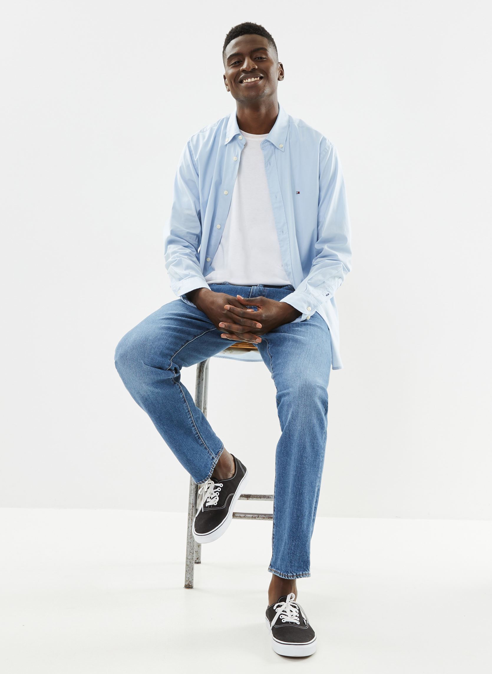 Hemden Core Flex Poplin Rf heren blauw Tommy Hilfiger Hemden Core Flex Poplin Rf heren blauw CALM BLUE