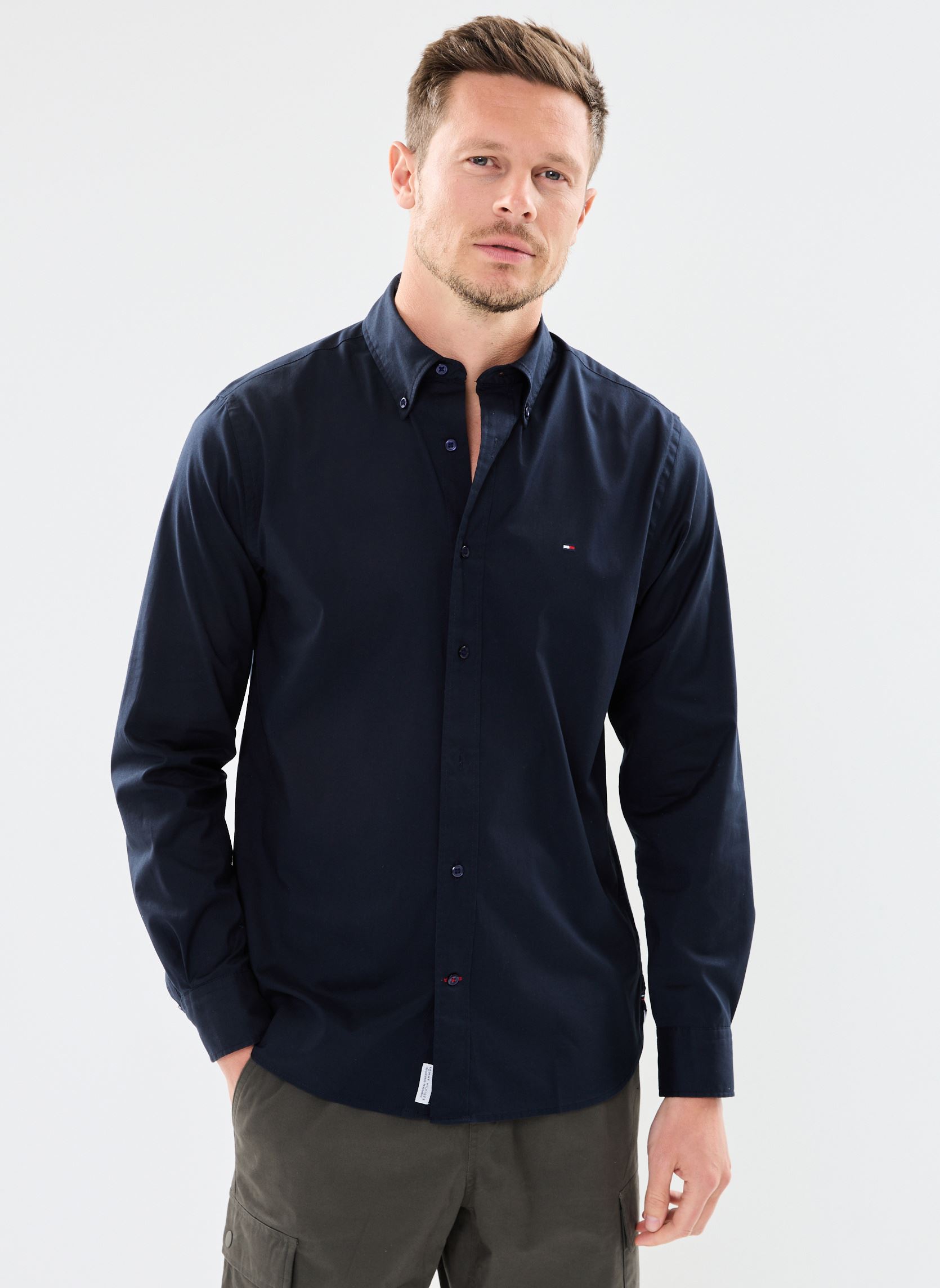 Chemise GANT Poplin Collegiate Slim Taille M - Jaune, Décontractée, Occasion Très Bon État