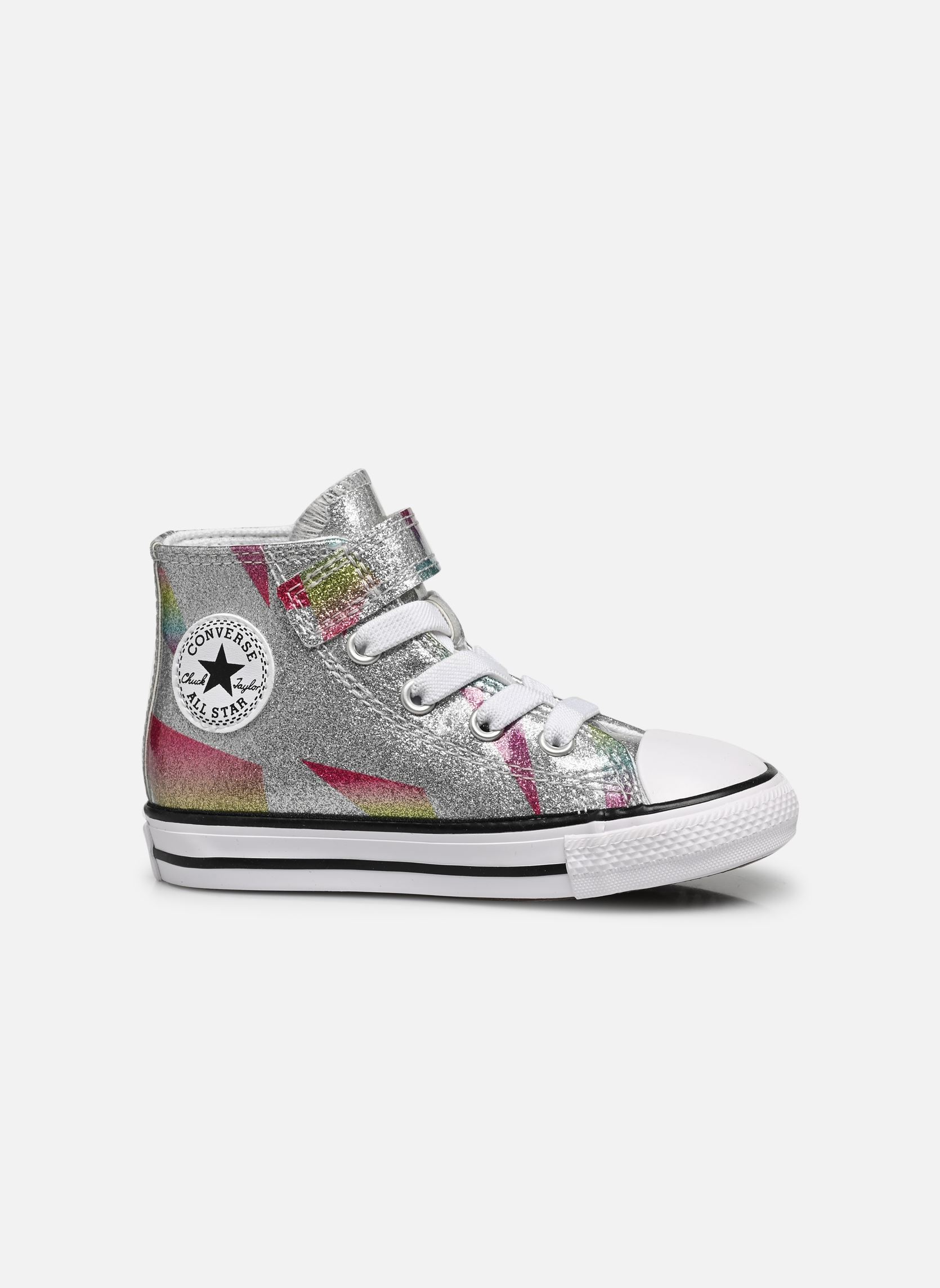 Baskets Chuck Taylor All Star 1V Prism Glitter H fille argent Converse Baskets Chuck Taylor All Star 1V Prism Glitter H fille argent Pure Silver/Aqua Soul/White