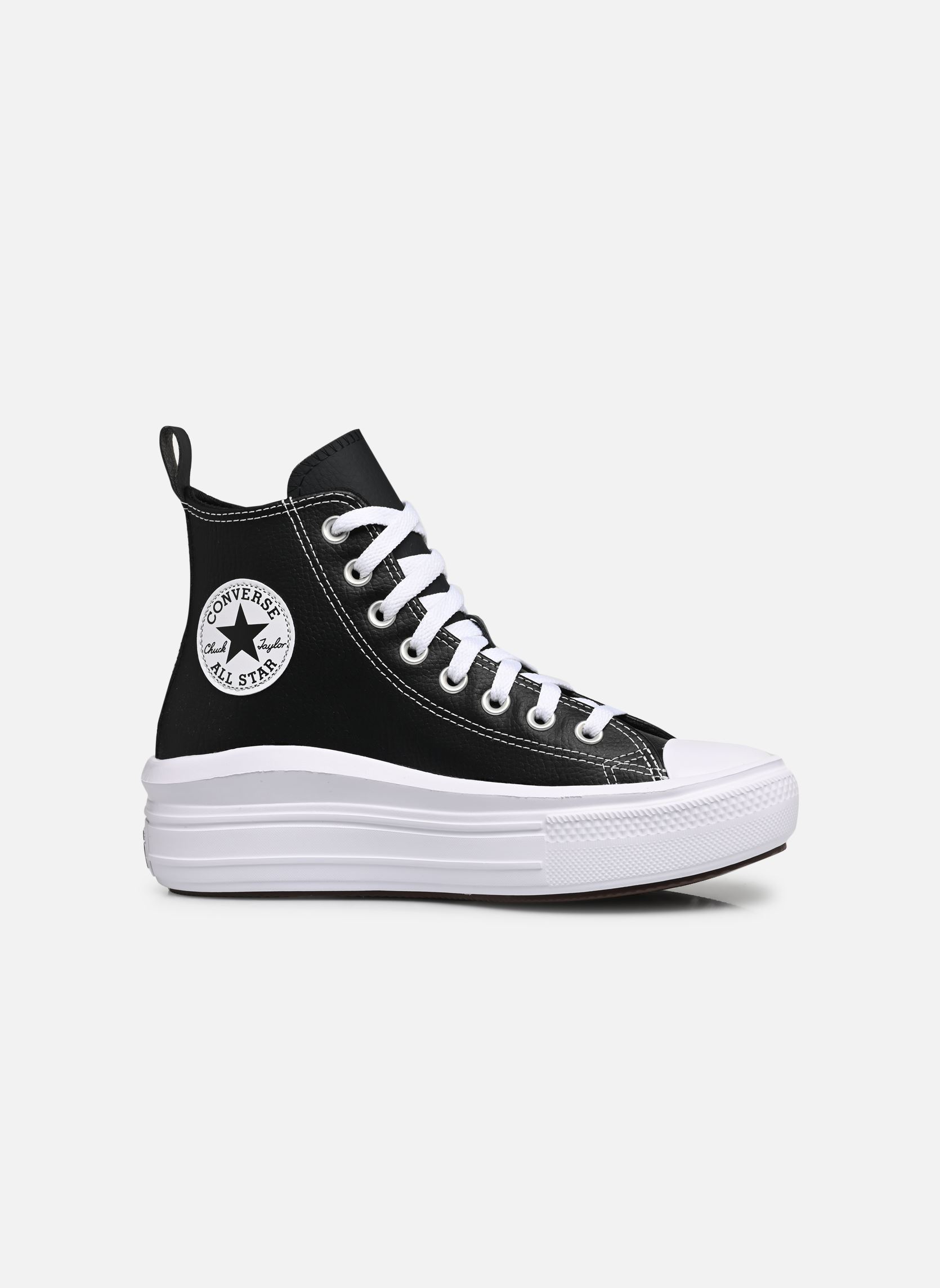 Baskets Chuck Taylor All Star Move Leather Hi J fille noir Converse Baskets Chuck Taylor All Star Move Leather Hi J fille noir BLACK/BLACK/WHITE