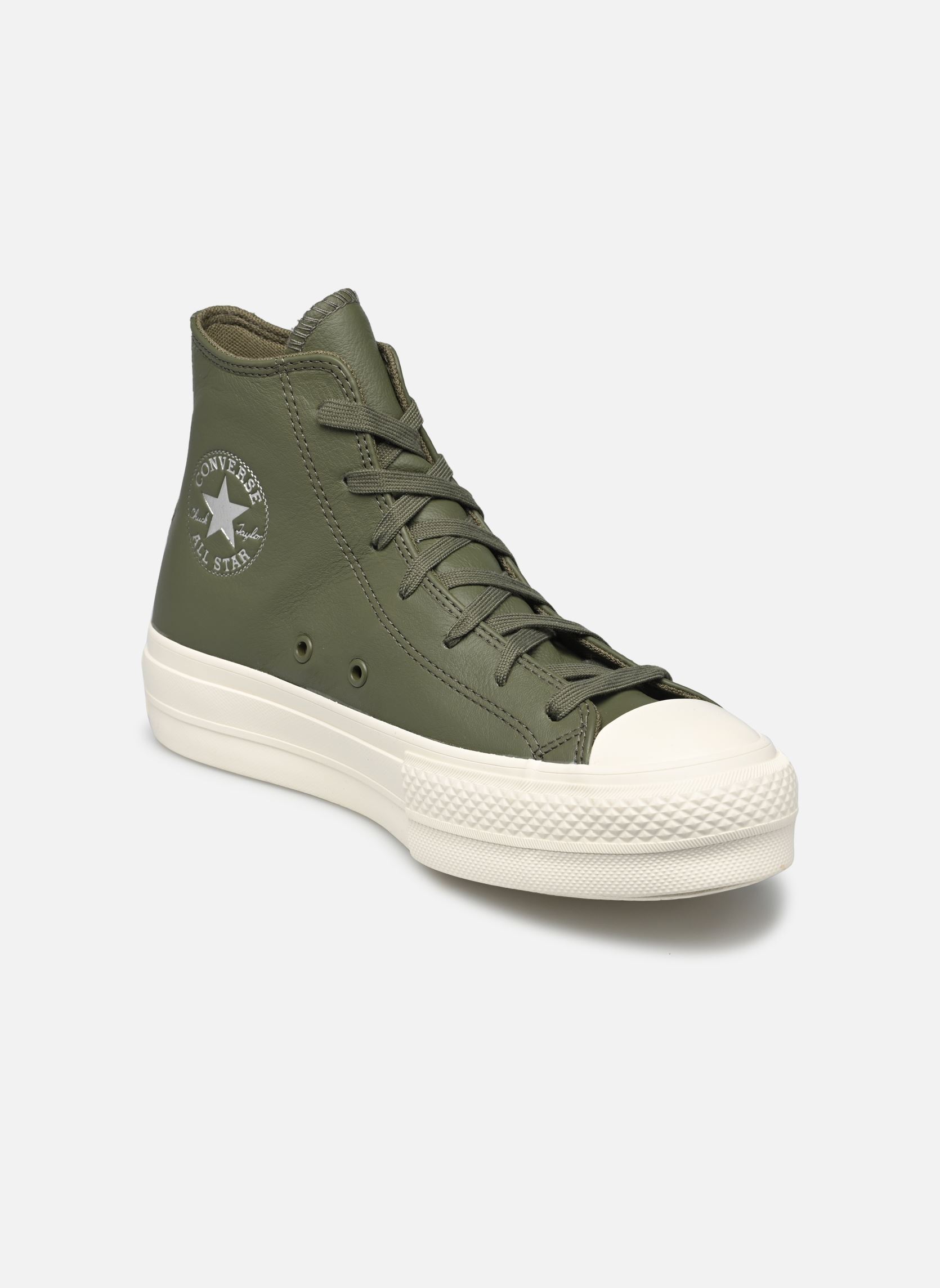 Baskets Converse Chuck Taylor All Star Lift Leather Matte Neutrals Hi W pour Femme - vue 2