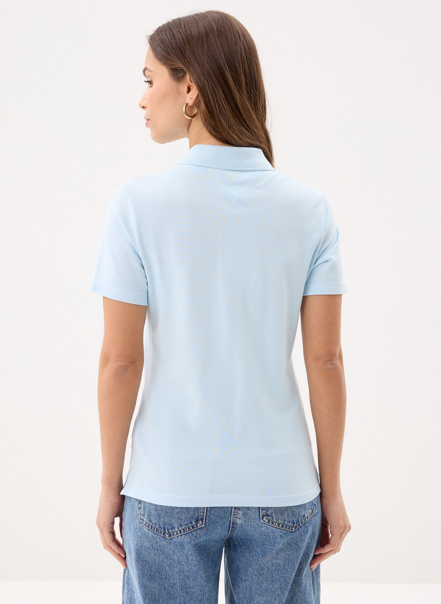 Kurzarm-Poloshirts 1985 Slim Pique Polo damen blau Tommy Hilfiger Kurzarm-Poloshirts 1985 Slim Pique Polo damen blau KEEPSAKE BLUE