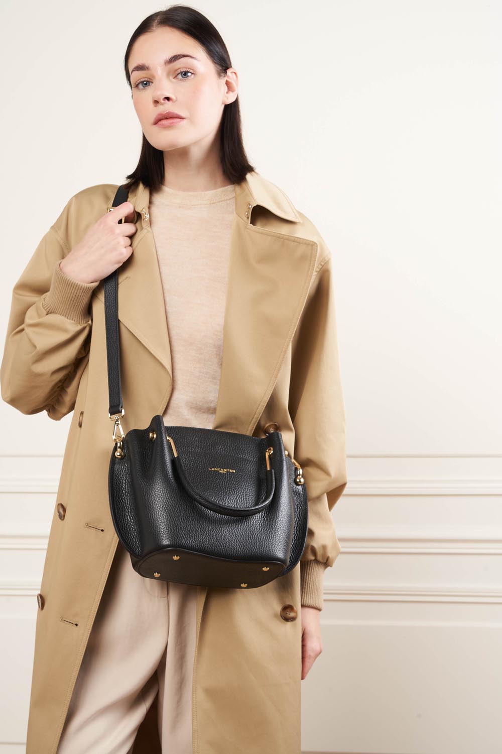 Sacs à main Foulonné Double LOUISA femme noir Lancaster Sacs à main Foulonné Double LOUISA femme noir Noir