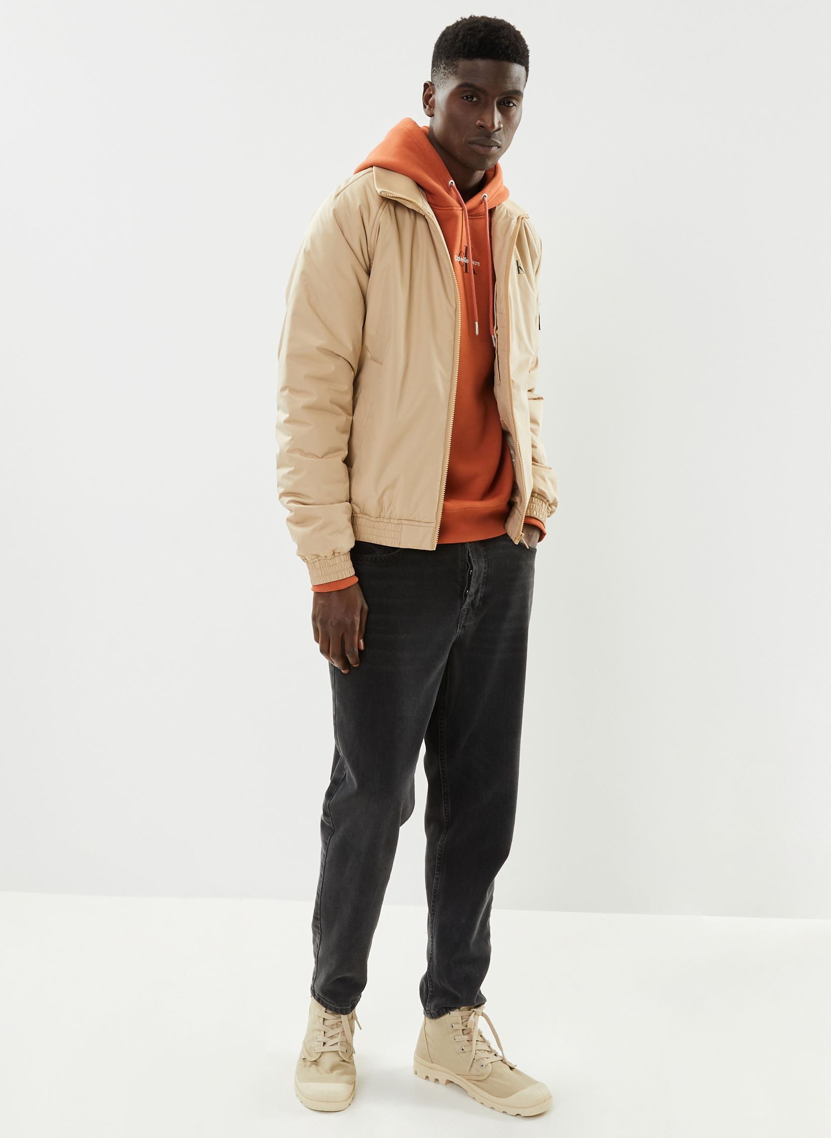 Daunenjacken Padded Harrington herren beige Calvin Klein Jeans Daunenjacken Padded Harrington herren beige TRAVERTINE